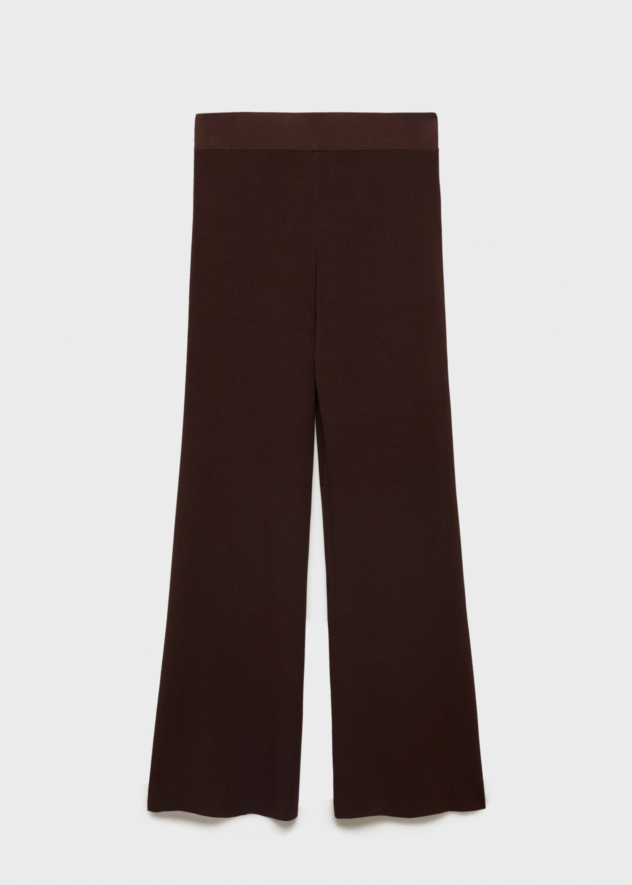 Straight knitted trousers - Article without model, Chocolate. Ref: 87067172-00.