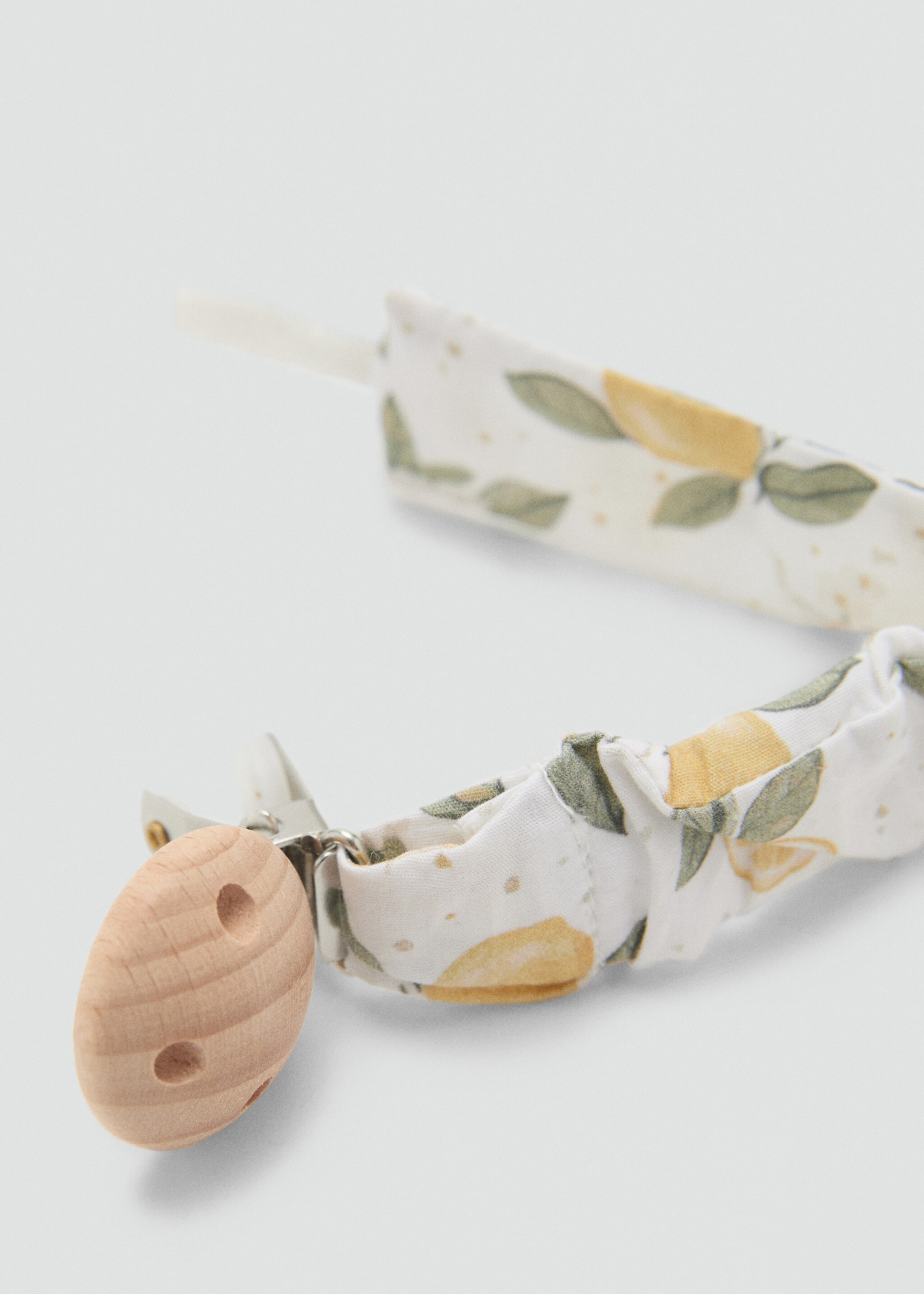 Printed brooch pacifier holder - Details of the article 1, Yellow. Ref: 87067174-00.