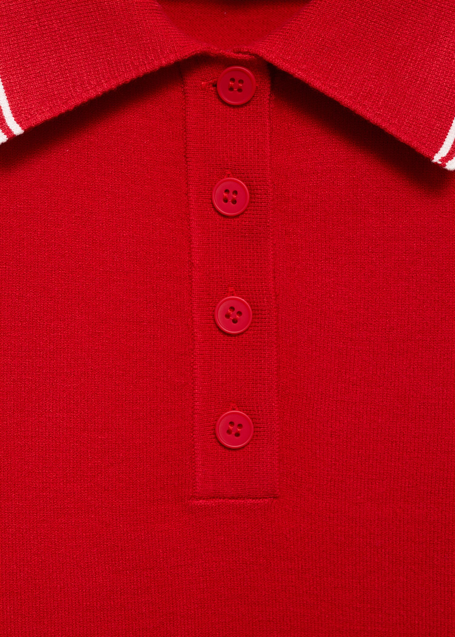 Polo-neck knitted top with contrasting trims - Details of the article 8
