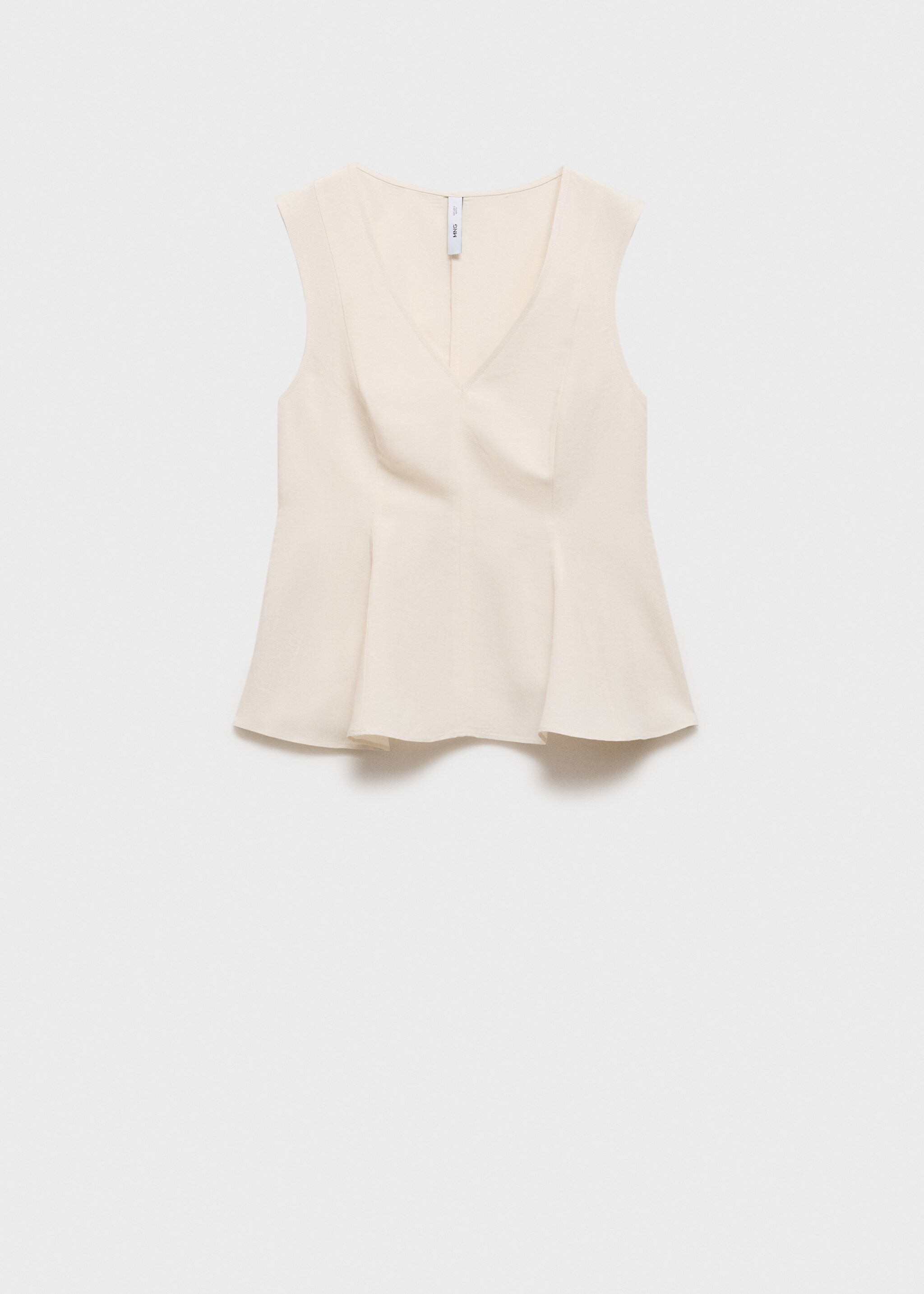 Top peplum mezcla lino - Artículo sin modelo, Crudo. Ref: 87067179-00.