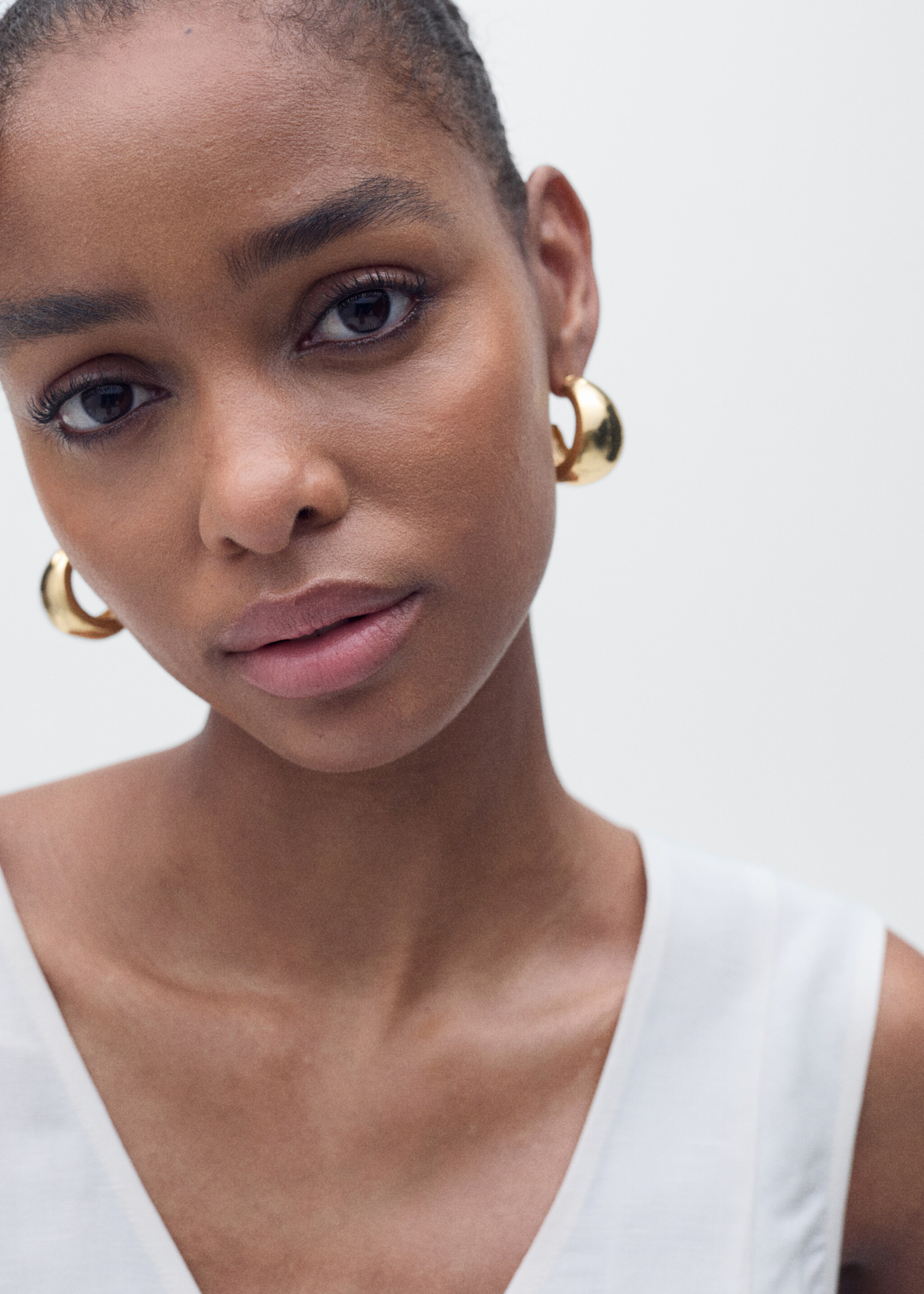 Top peplum mezcla lino - Detalle del artículo 1, Crudo. Ref: 87067179-00.