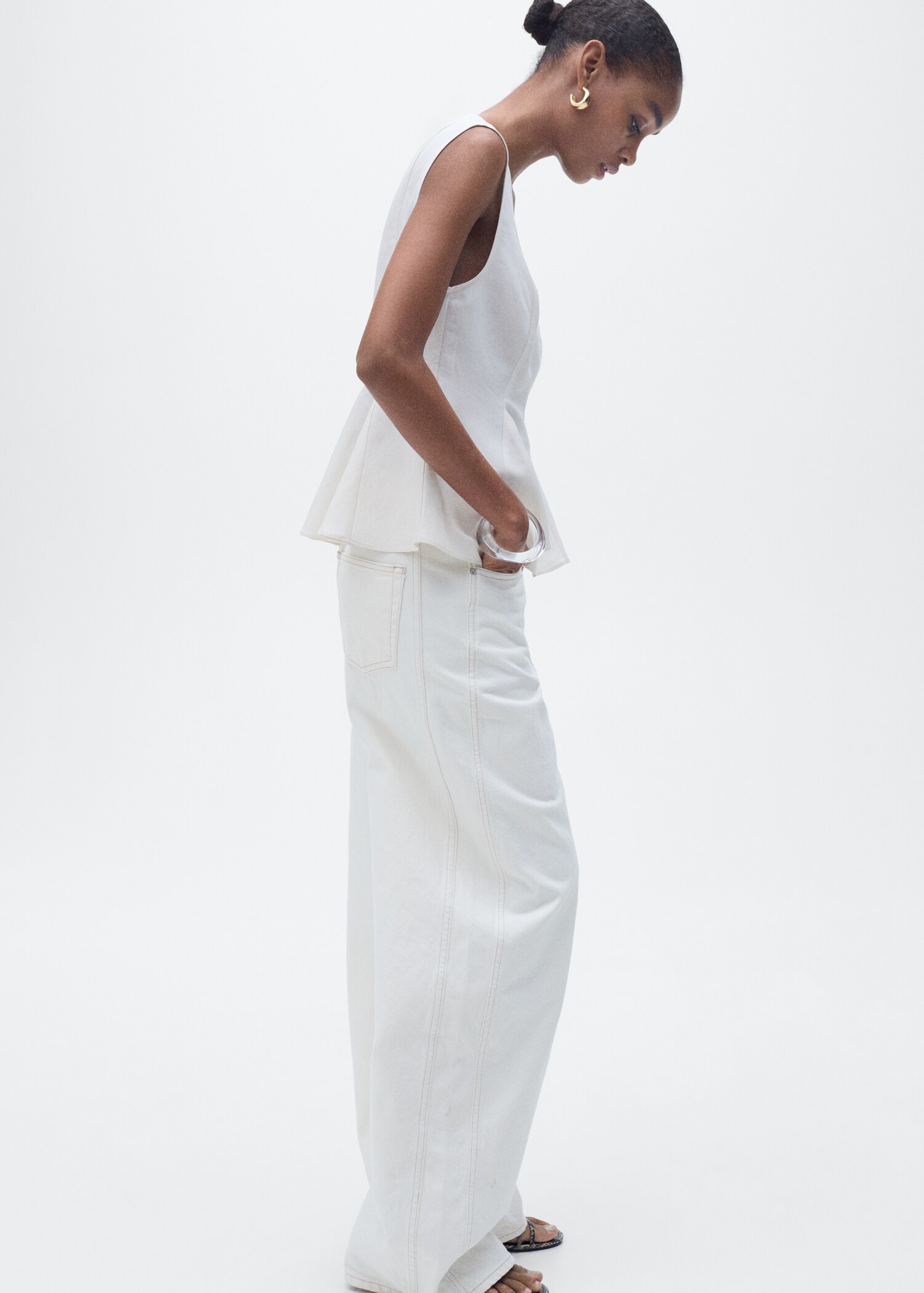 Top peplum mezcla lino - Detalle del artículo 2