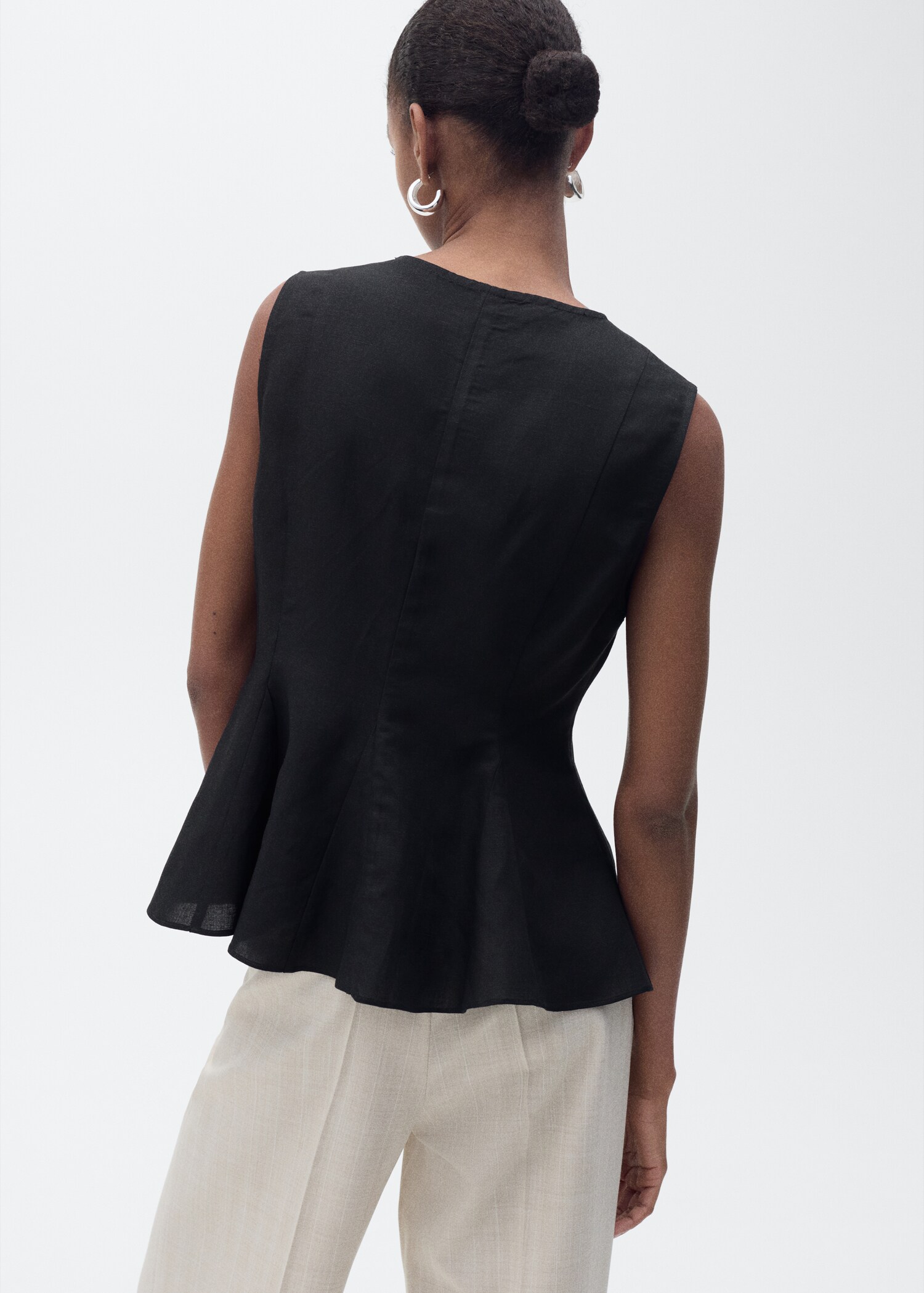 Top peplum mezcla lino - Reverso del artículo