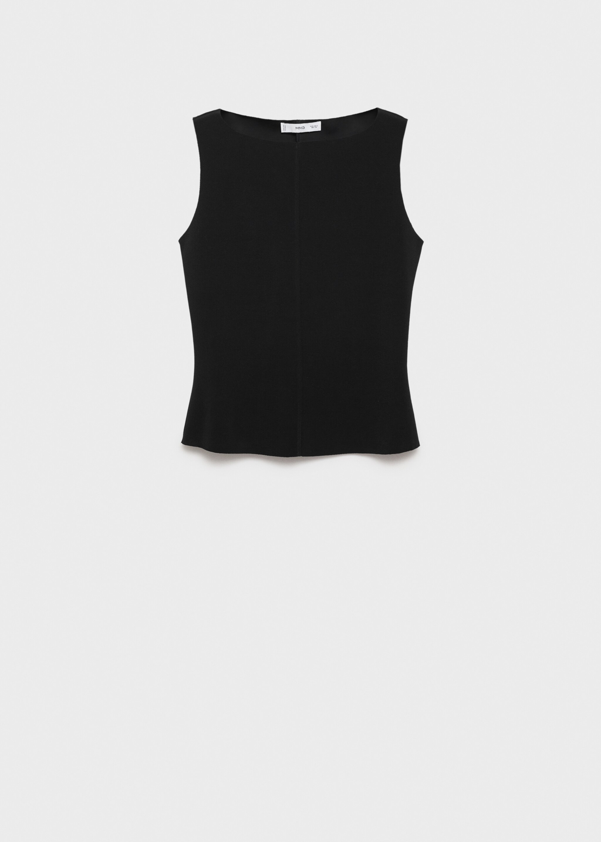 Boat-neck knitted top - Article without model, Black. Ref: 87067180-00.