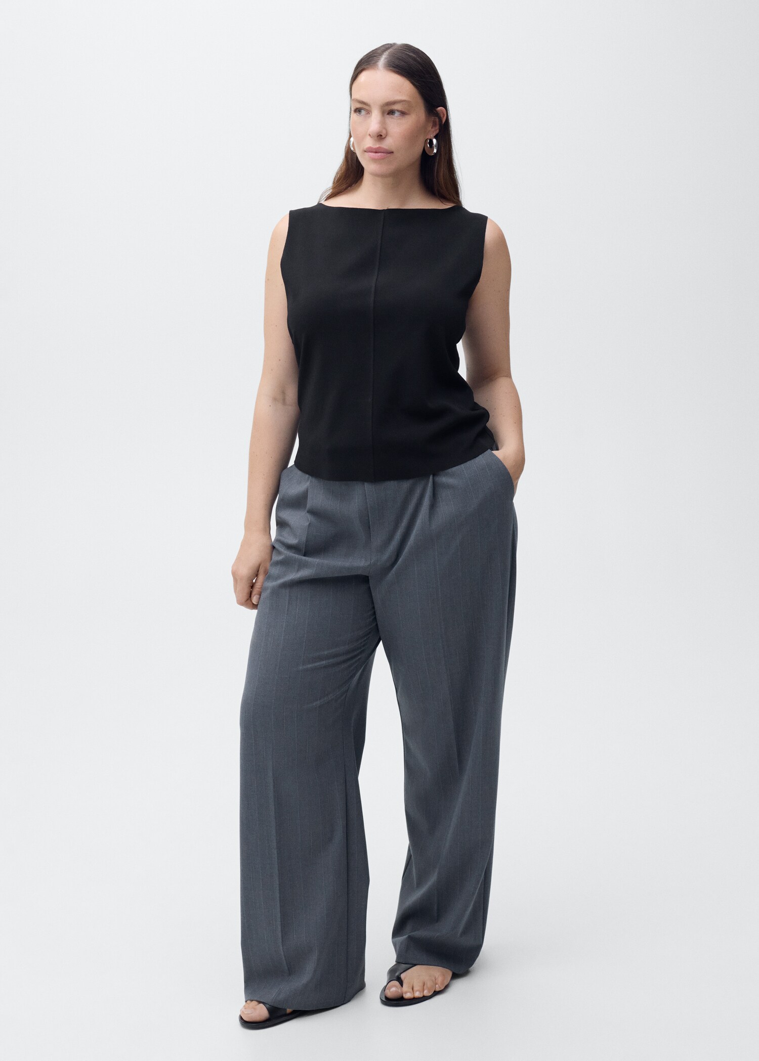 Boat-neck knitted top - Details of the article 3