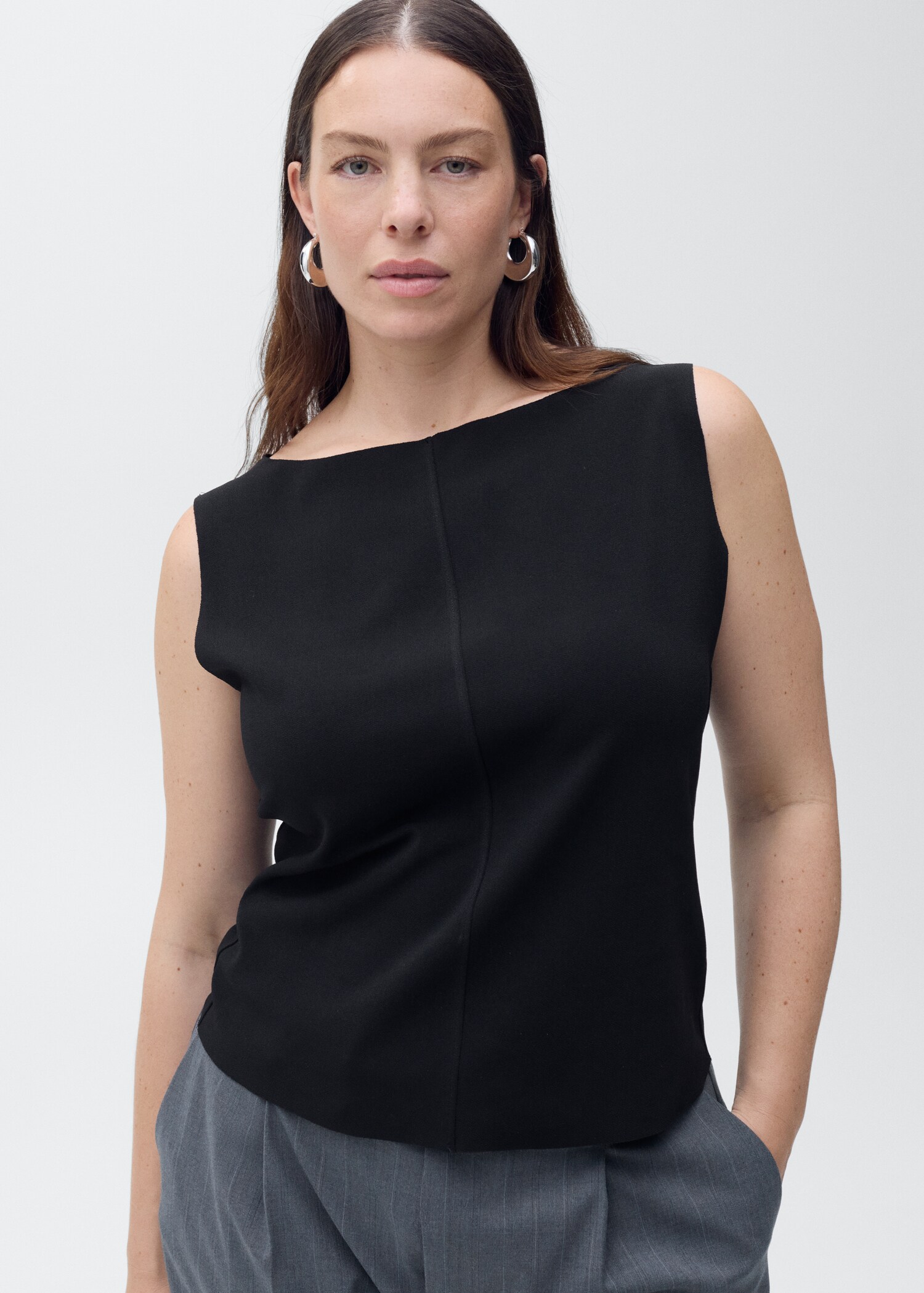 Boat-neck knitted top - Details of the article 4