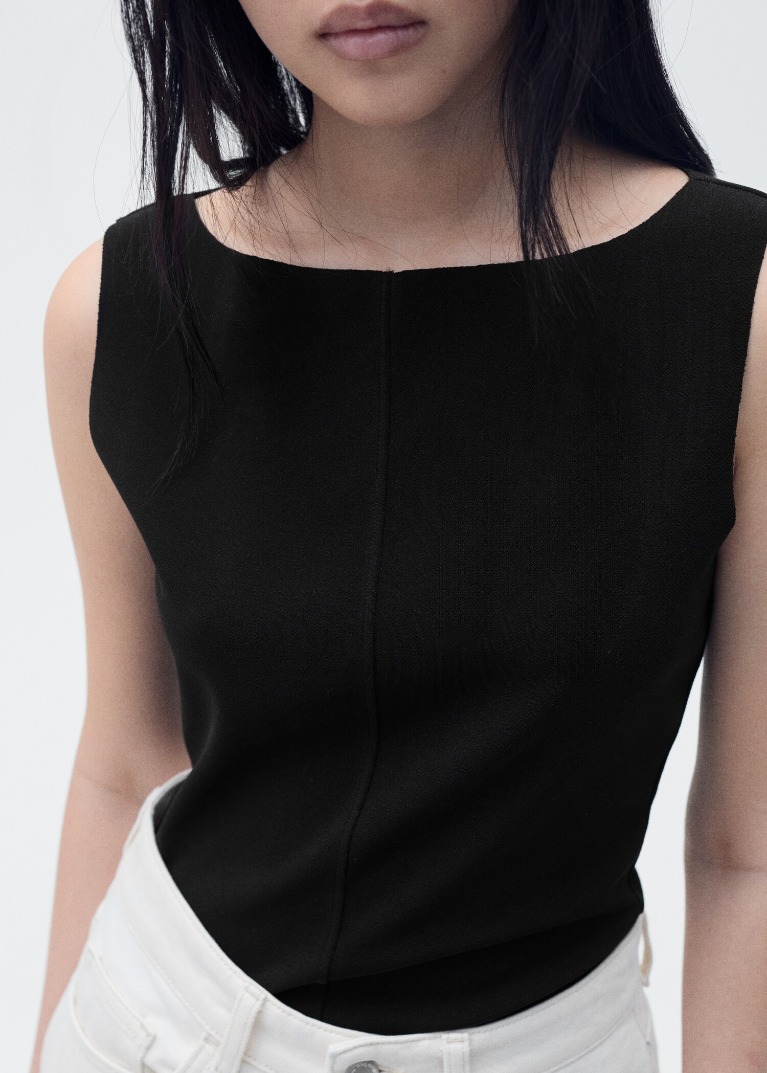 Boat-neck knitted top - Details of the article 6