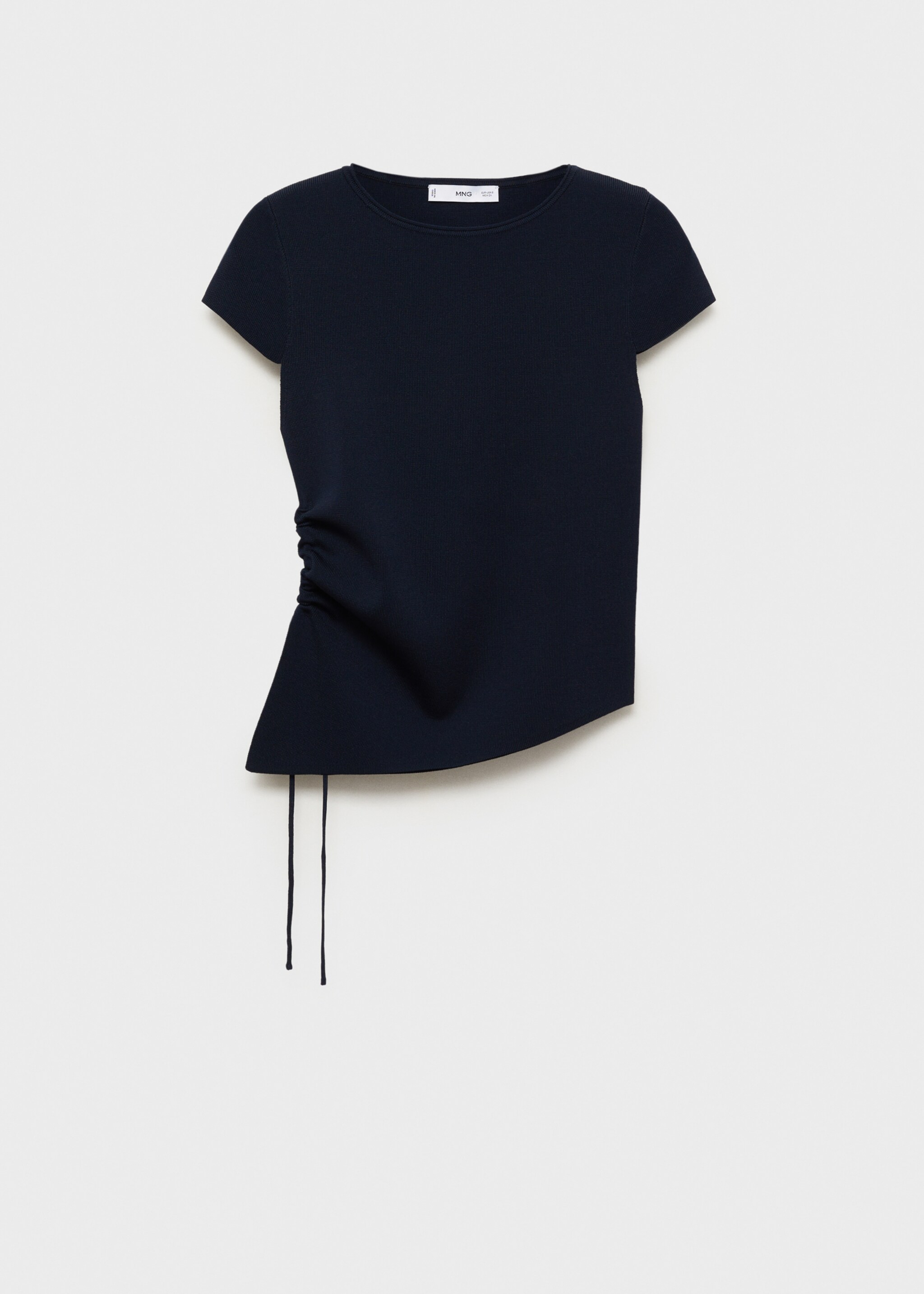 Asymmetrical low knit jersey - Article without model, Navy. Ref: 87067182-00.