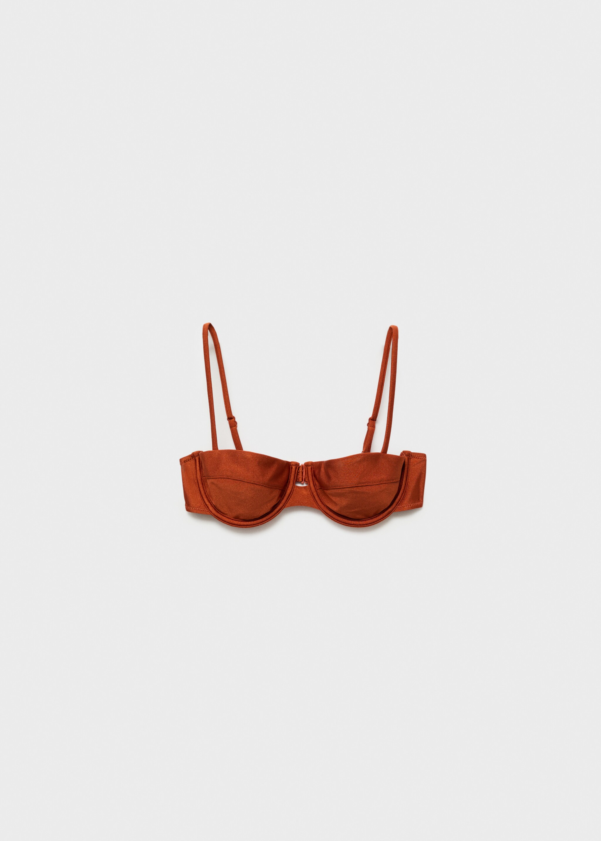 Top bikini cèrcols acabat setinat - Article sense model, Taronja torrat. Ref: 87067672-00.