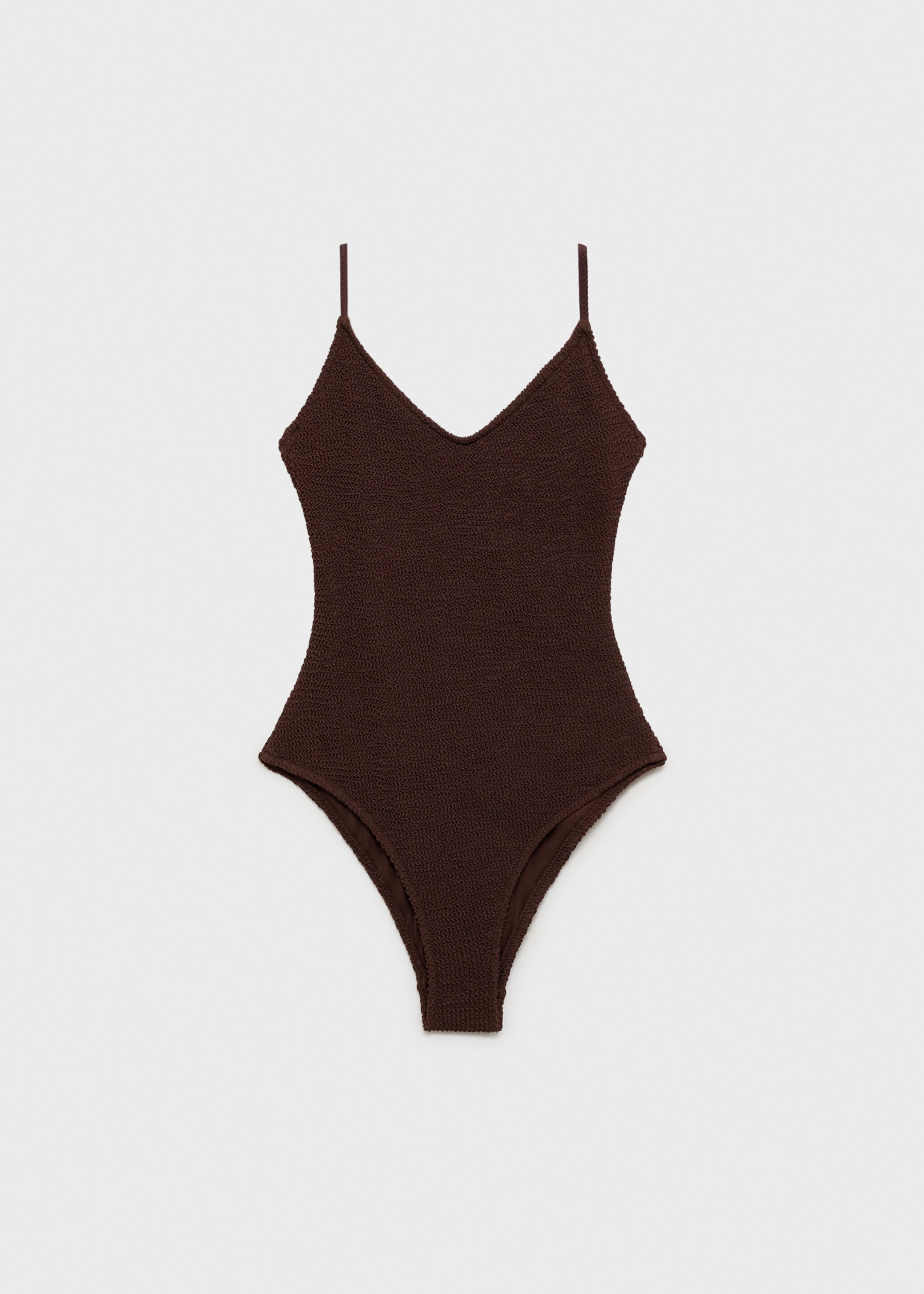 Texturált pántos fürdőruha - Termék modell nélkül, Csokoládé. Ref: 87067676-00.