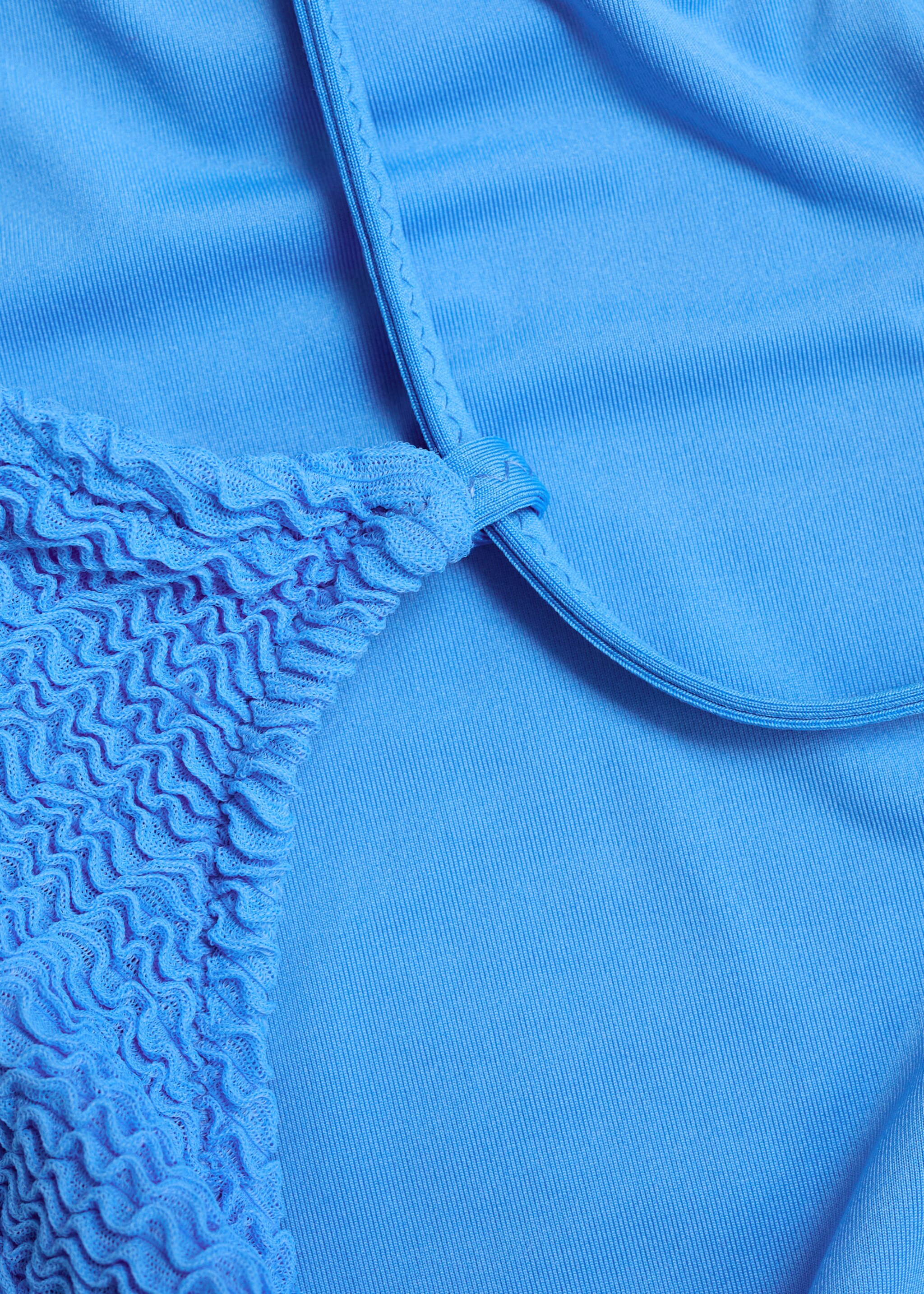 Textured swimsuit with straps - Details of the article 8, Sky Blue. Ref: 87067676-00.