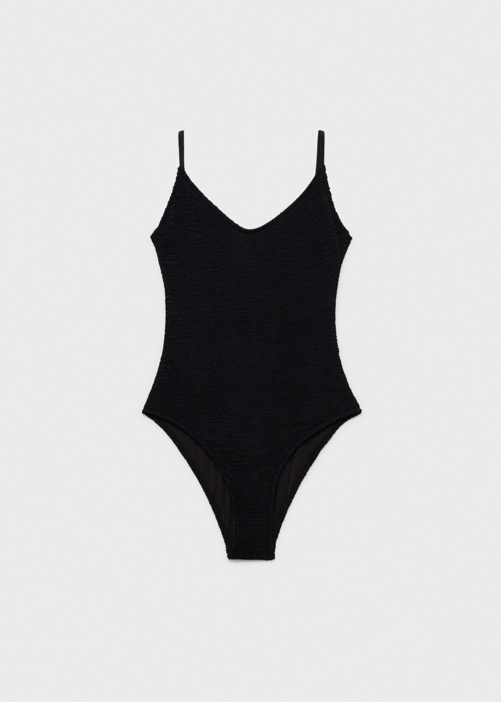 Costume da bagno spallini texture - Articolo senza modello, Nero. Ref: 87067676-00.