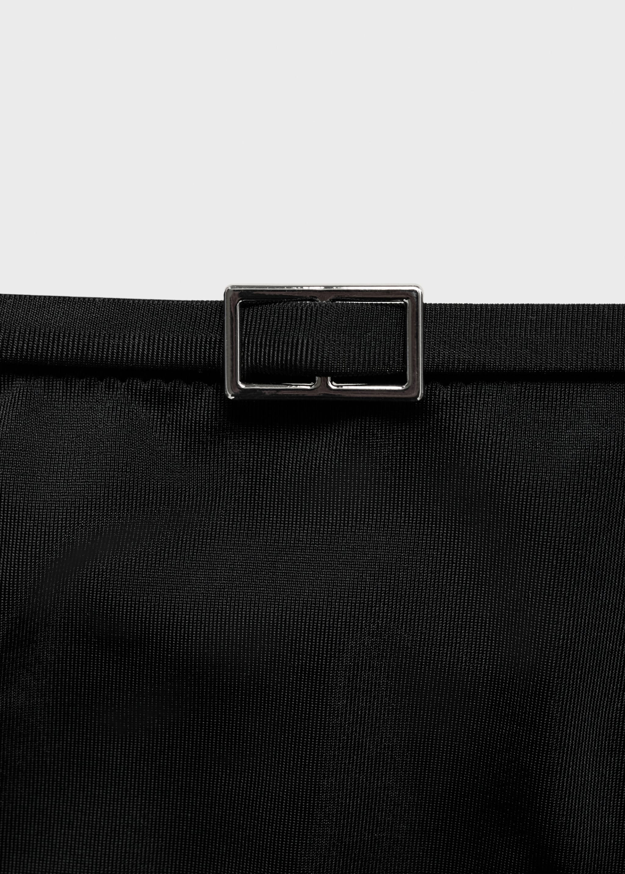 Bikini bottoms with buckle detail - Details of the article 8, Black. Ref: 87067684-00.
