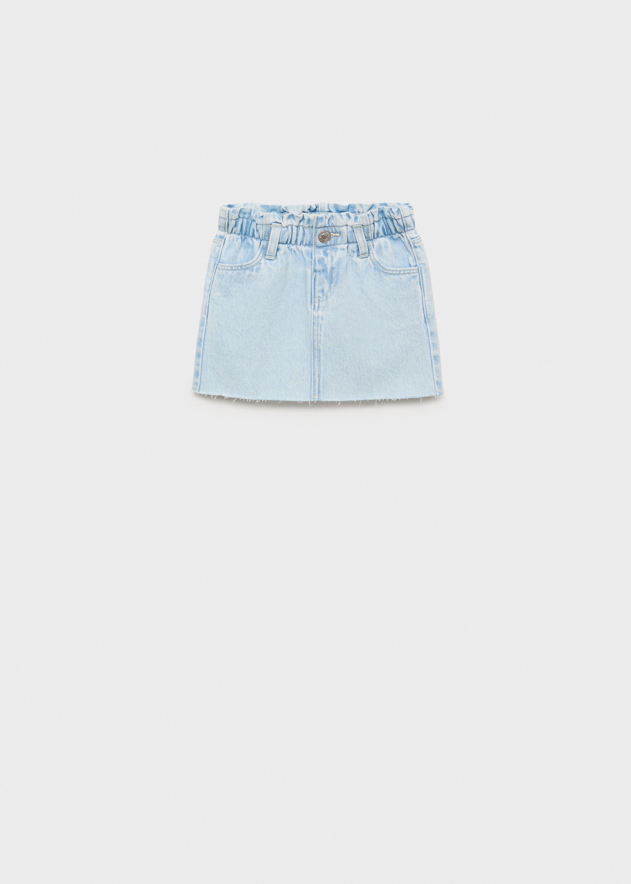 Denim skirt with frayed hem - Article without model, Light Blue. Ref: 87067700-00.