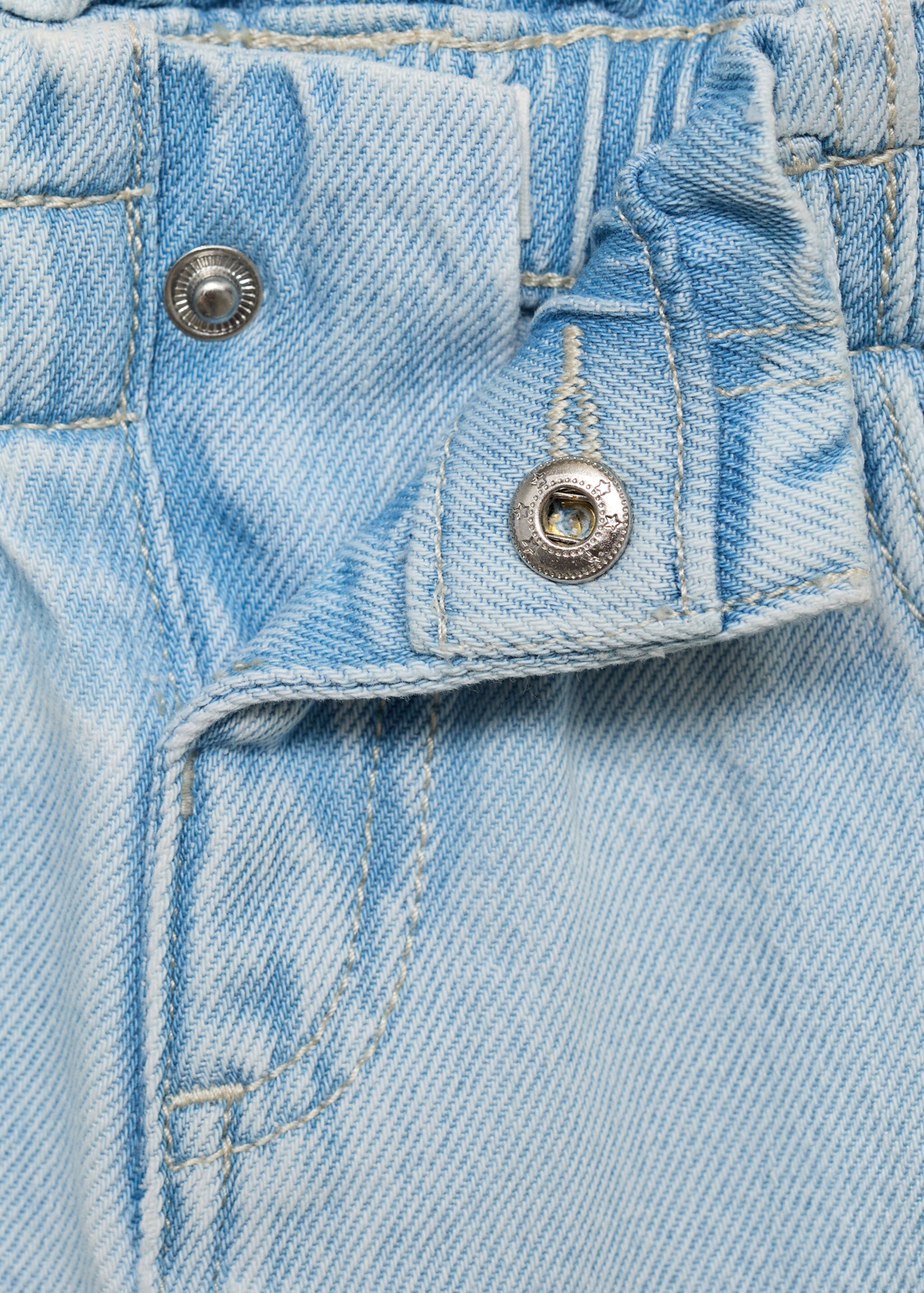 Denim skirt with frayed hem - Details of the article 8, Light Blue. Ref: 87067700-00.