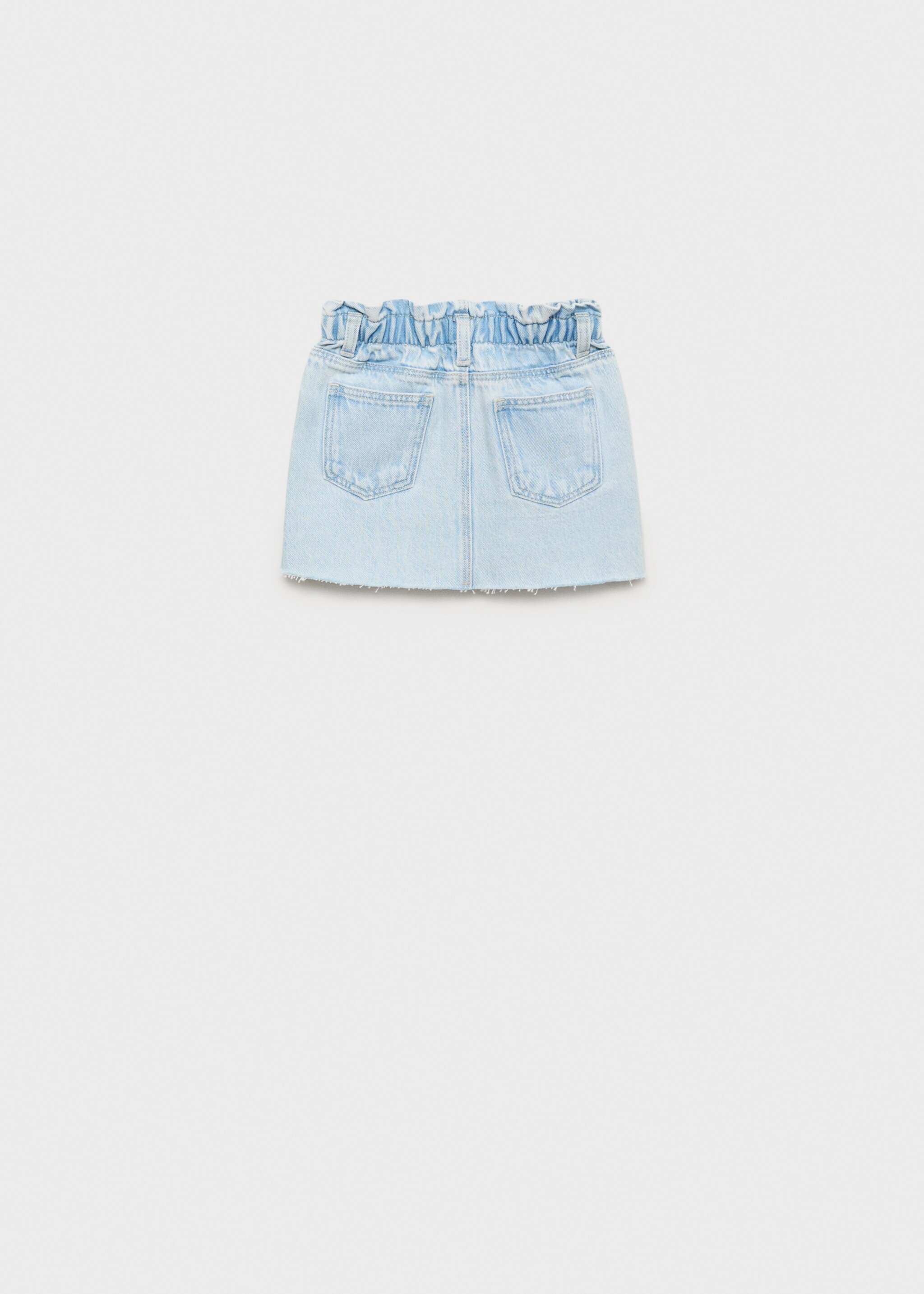 Denim skirt with frayed hem - Reverse of the article, Light Blue. Ref: 87067700-00.