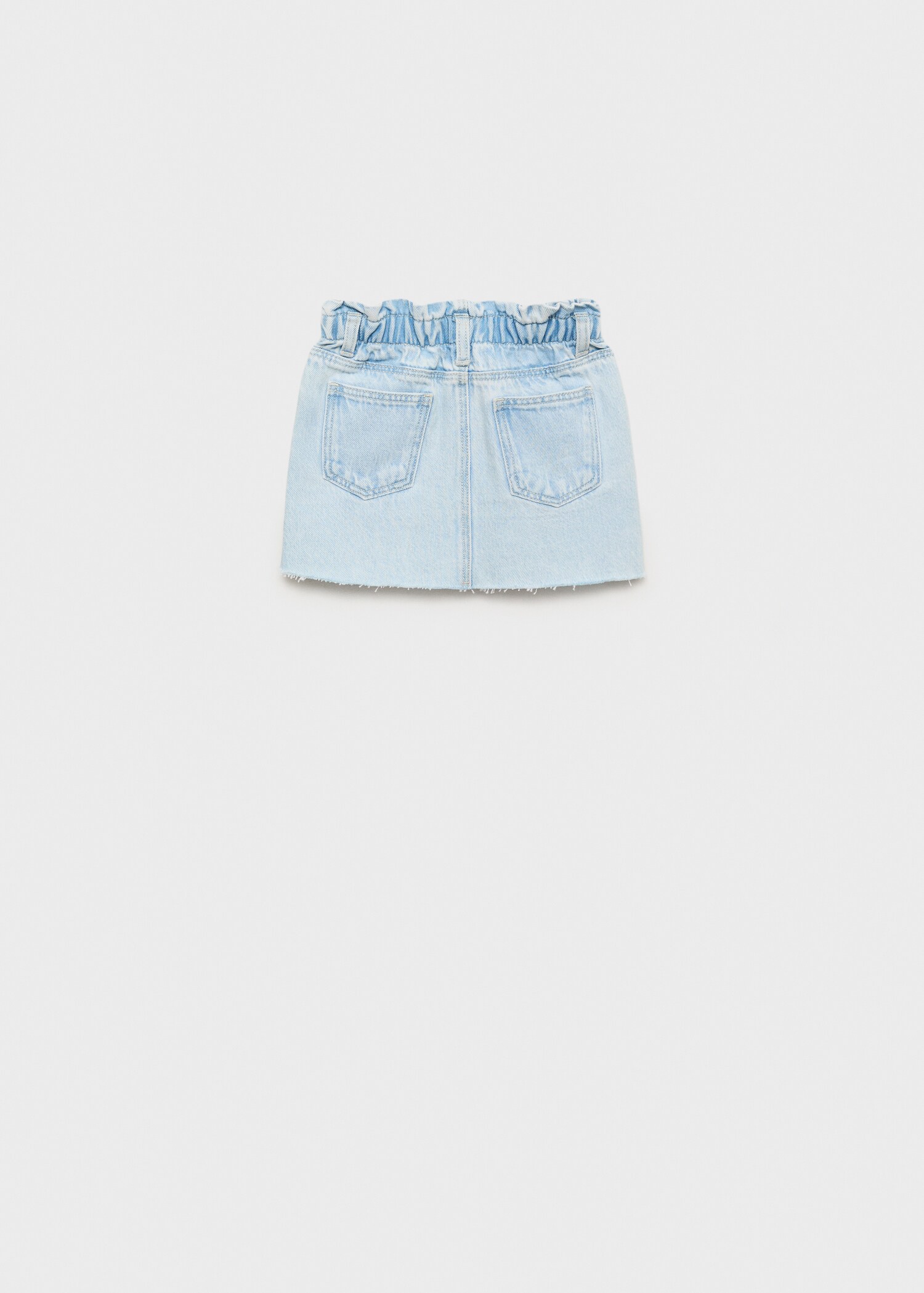 Denim skirt with frayed hem - Reverse of the article