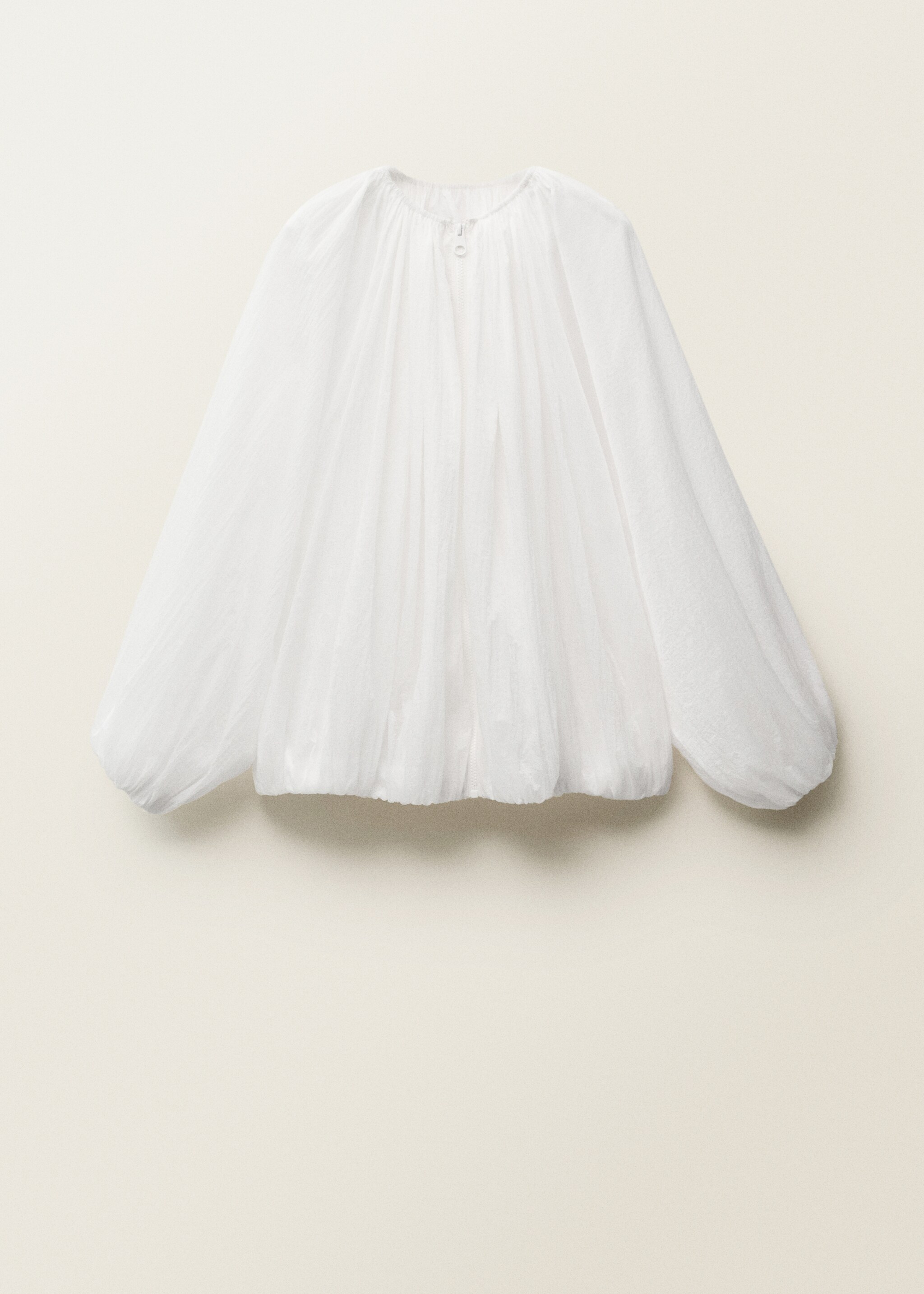 Chaqueta semitransparente fruncida - Artículo sin modelo, Blanco. Ref: 87067711-00.