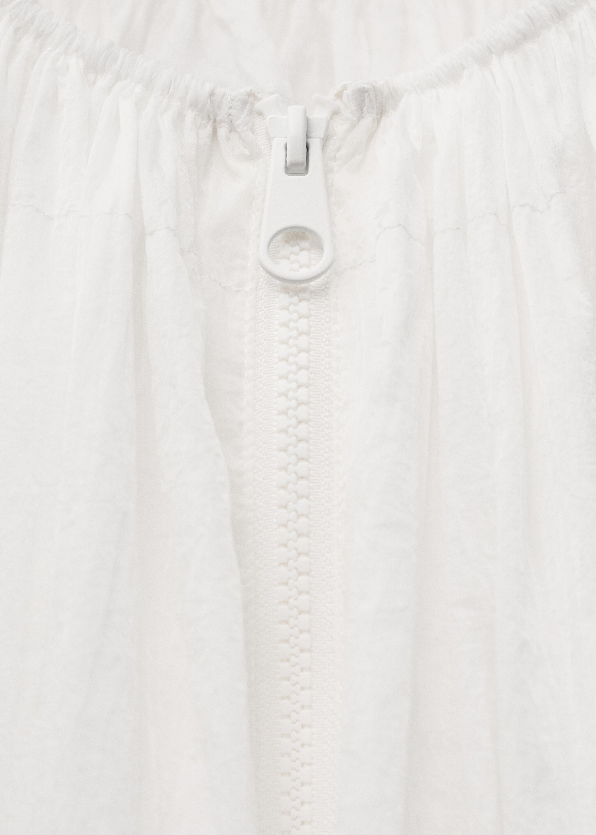 Chaqueta semitransparente fruncida - Detalle del artículo 8, Blanco. Ref: 87067711-00.