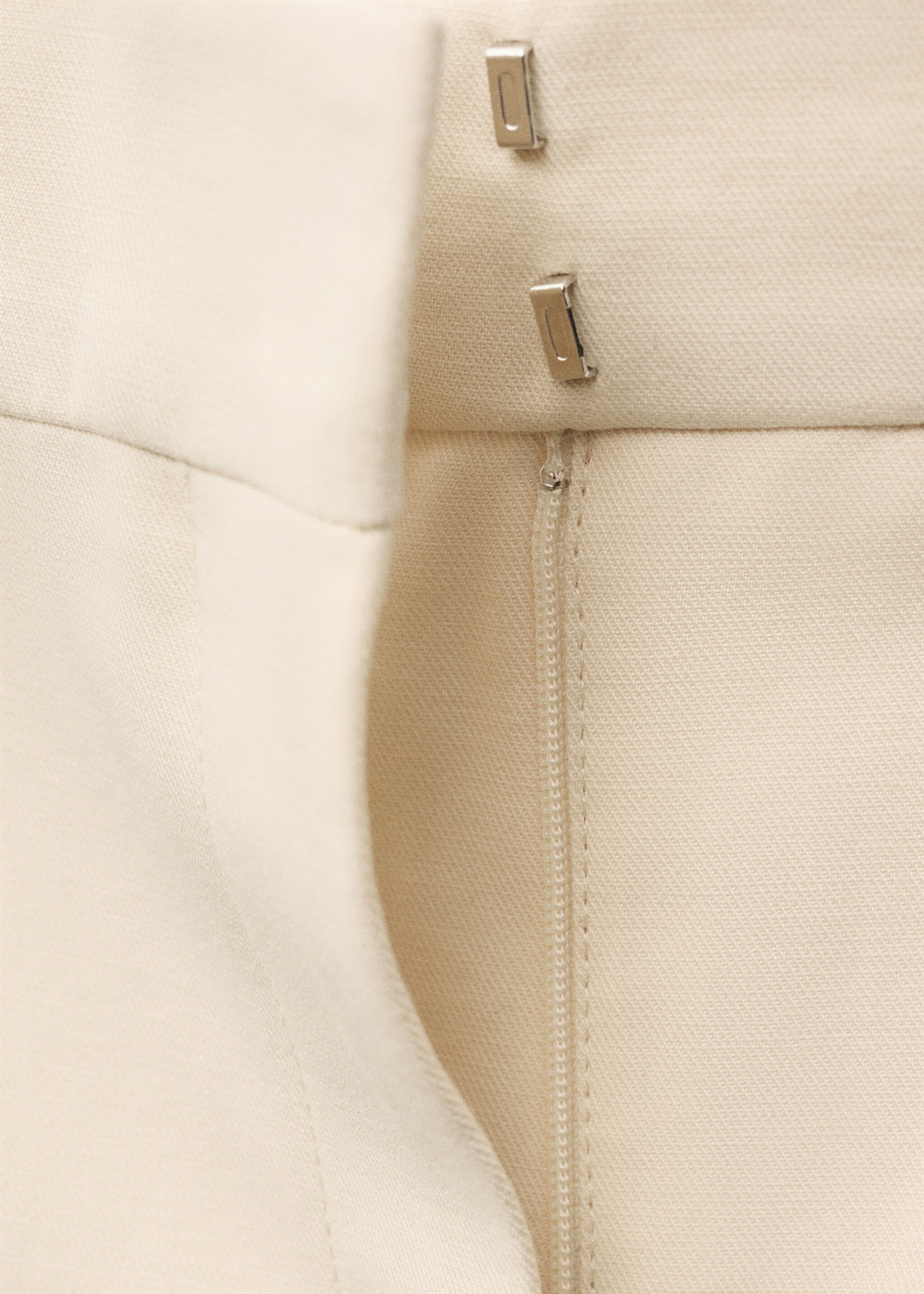 Flared linen-blend suit trousers - Details of the article 0, Ecru. Ref: 87067717-00.