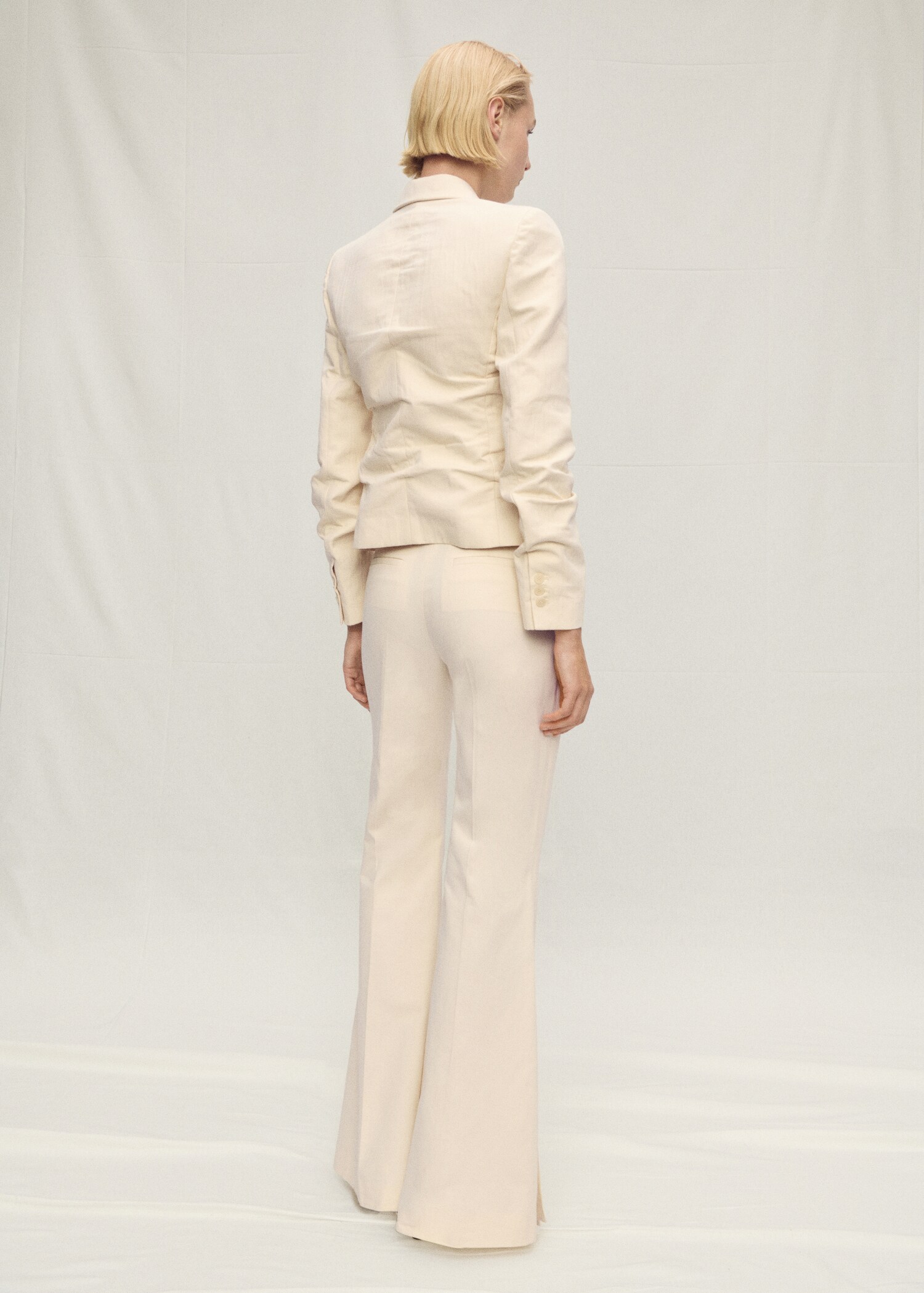 Flared linen-blend suit trousers - Reverse of the article