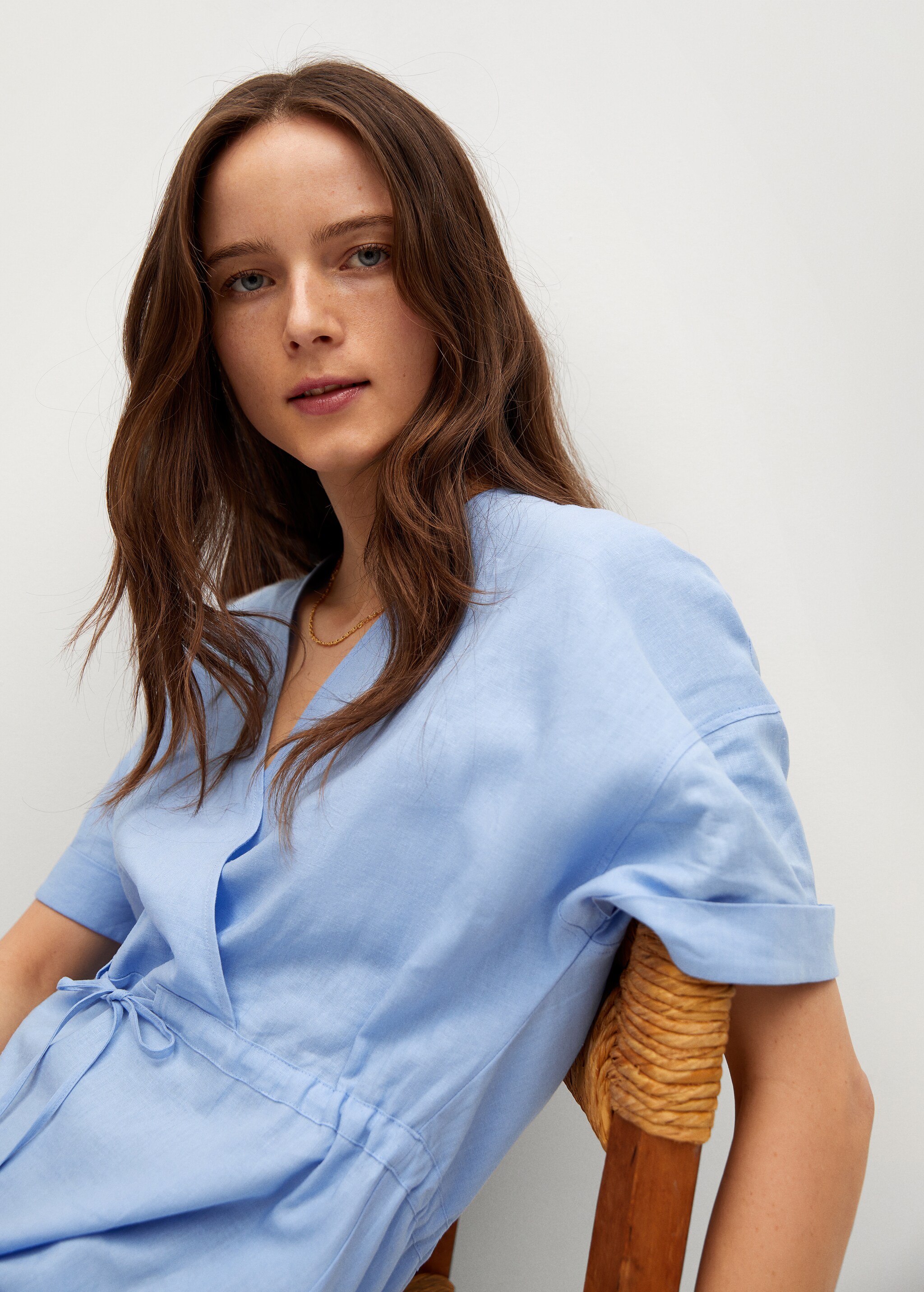 Linen wrap dress - Details of the article 4