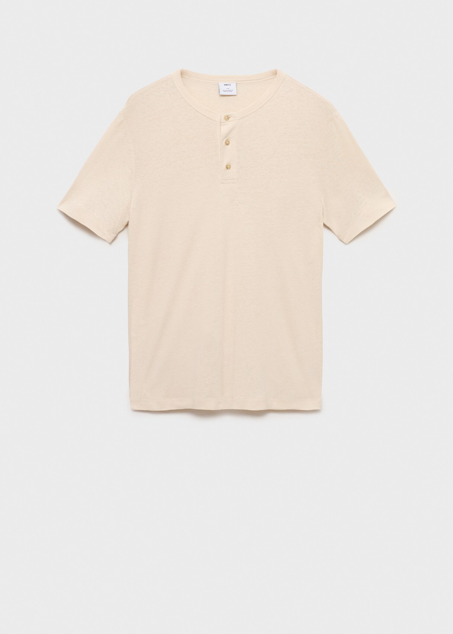 Button linen blend T-shirt - Article without model