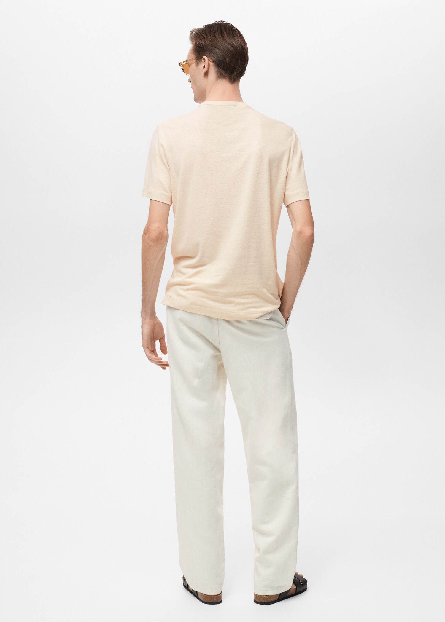 Button linen blend T-shirt - Reverse of the article