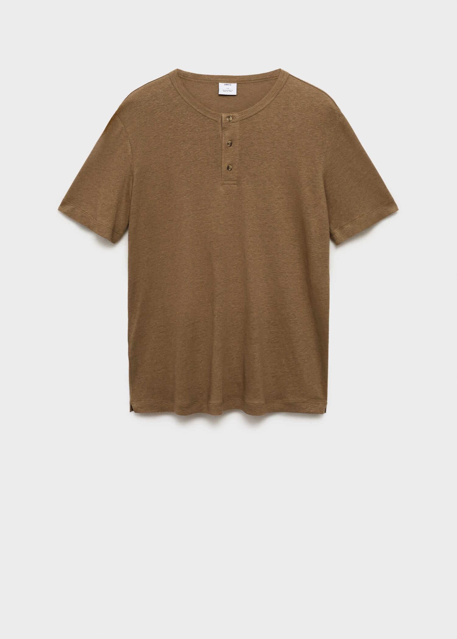 Button linen blend T-shirt - Article without model
