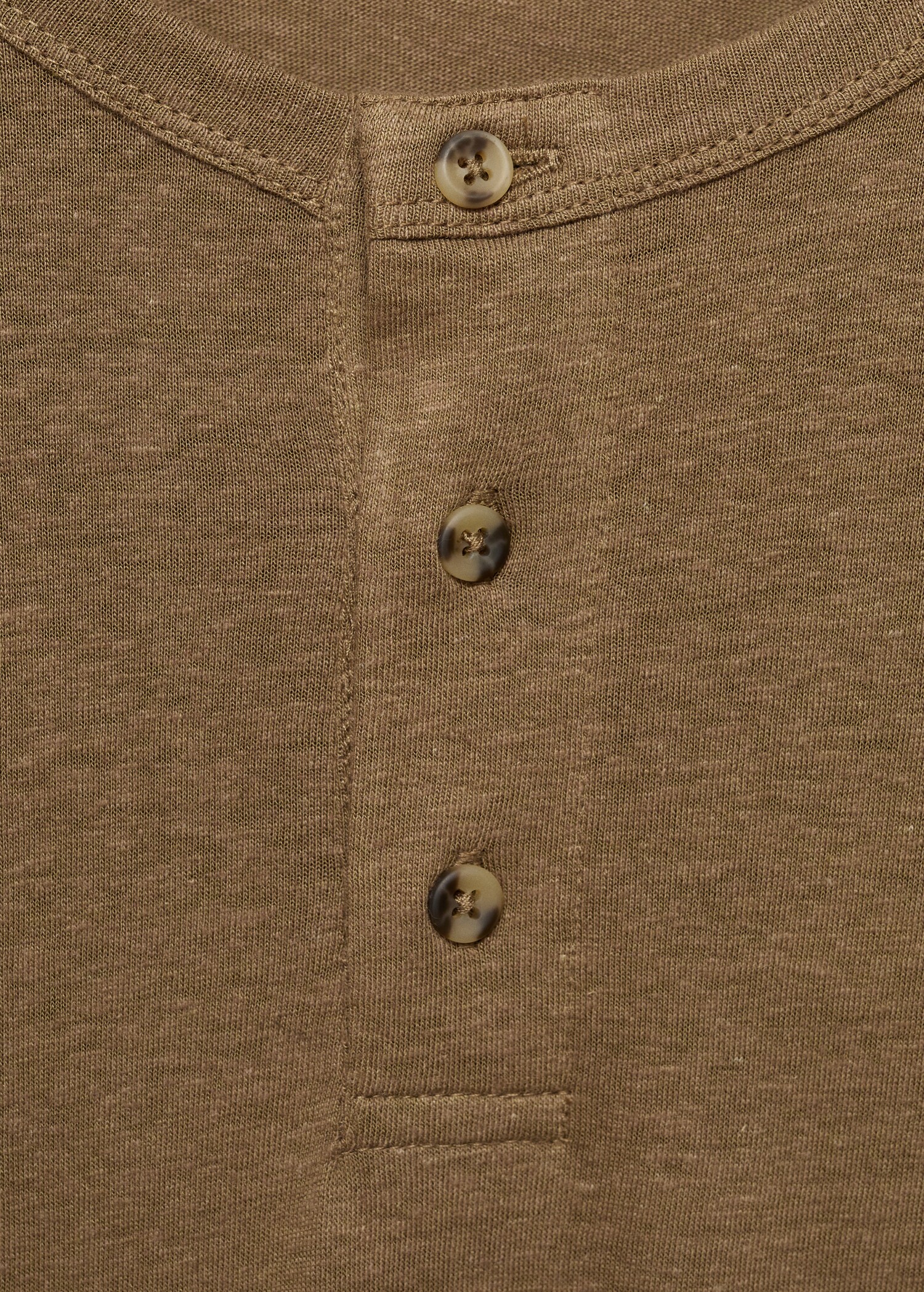 Button linen blend T-shirt - Details of the article 8