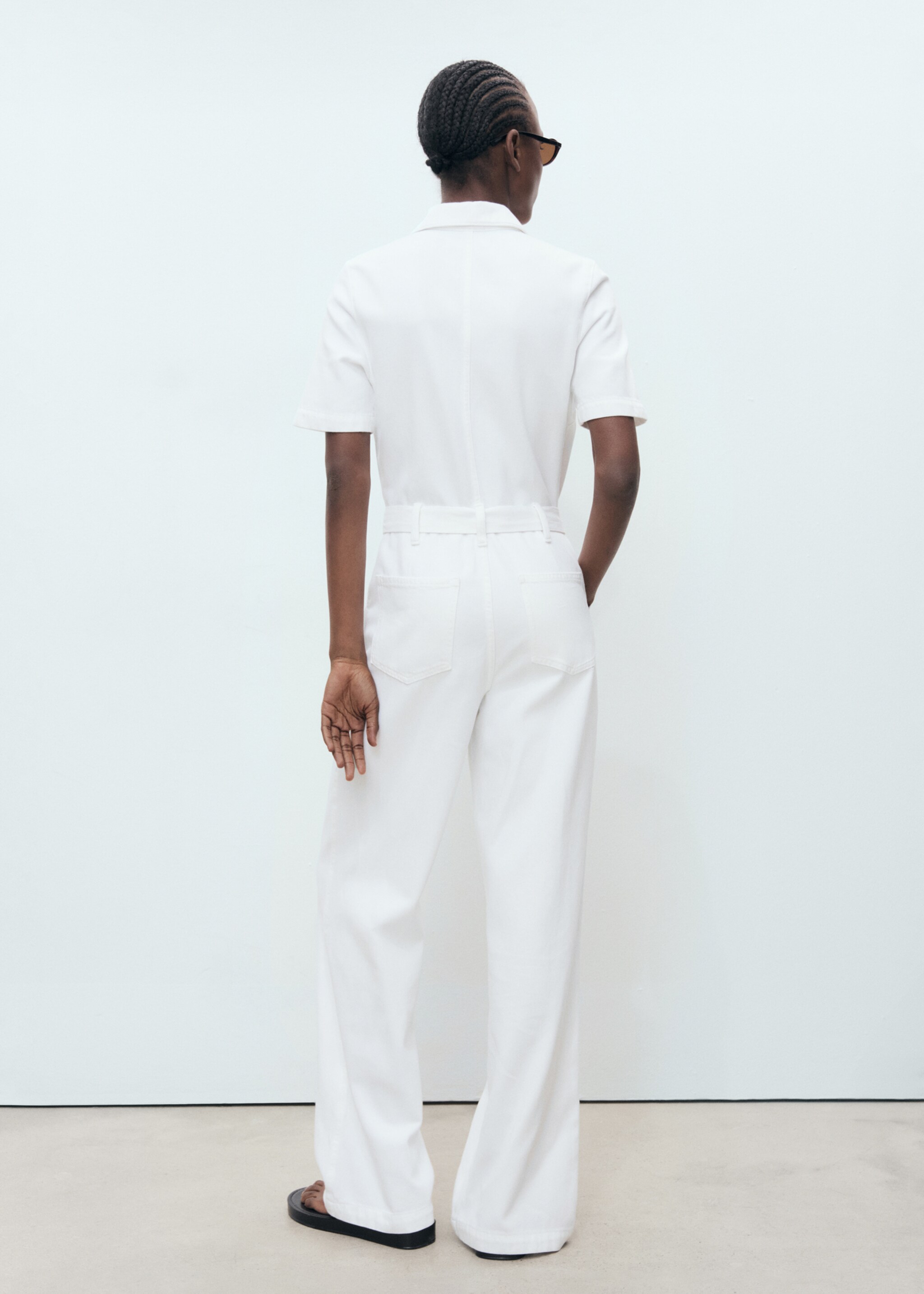Denim jumpsuit belt - Reverse of the article, White. Ref: 87067893-00.