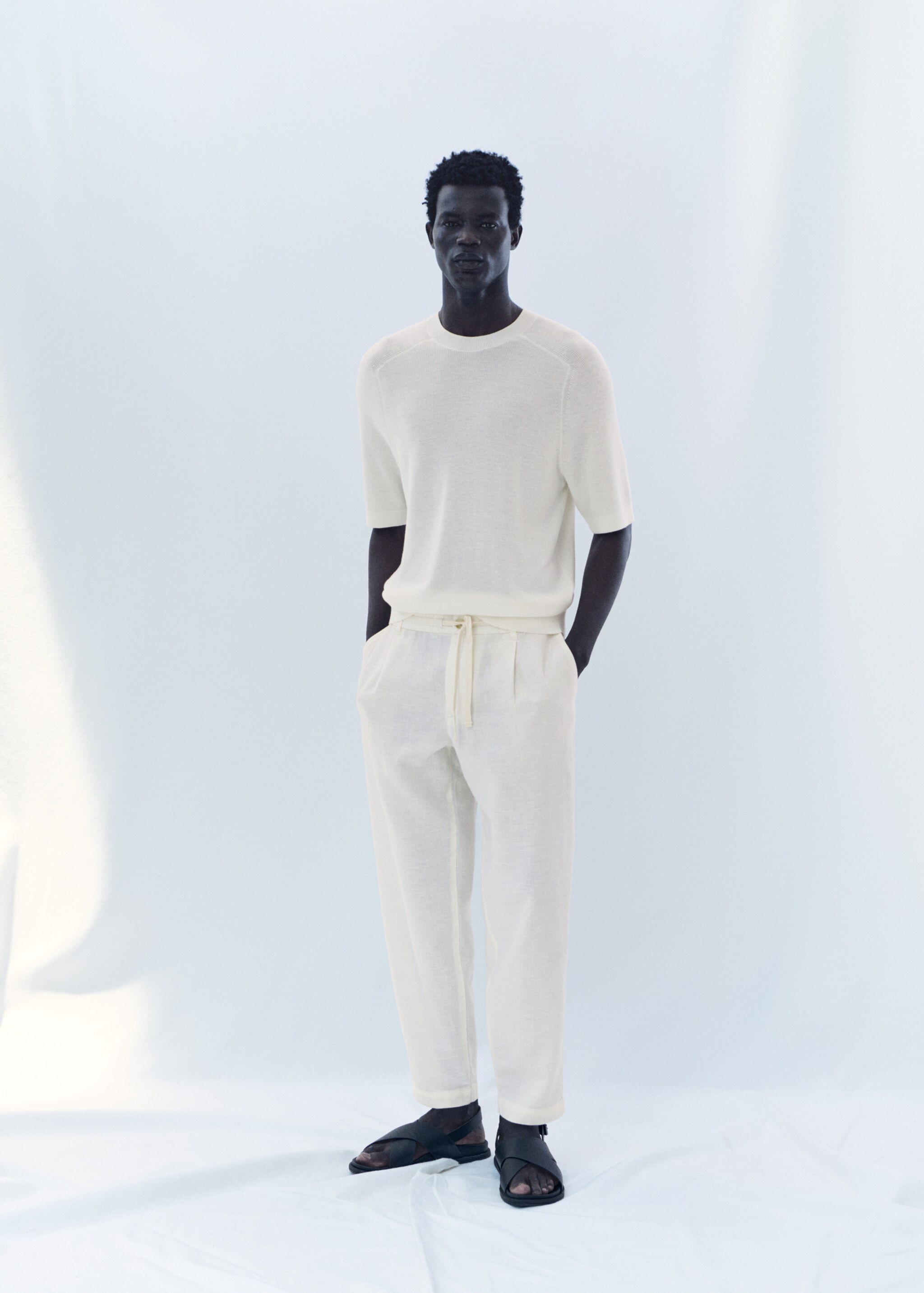 T-shirt en maille fine - Détail de l'article 3, Écru. Ref: 87067897-00.