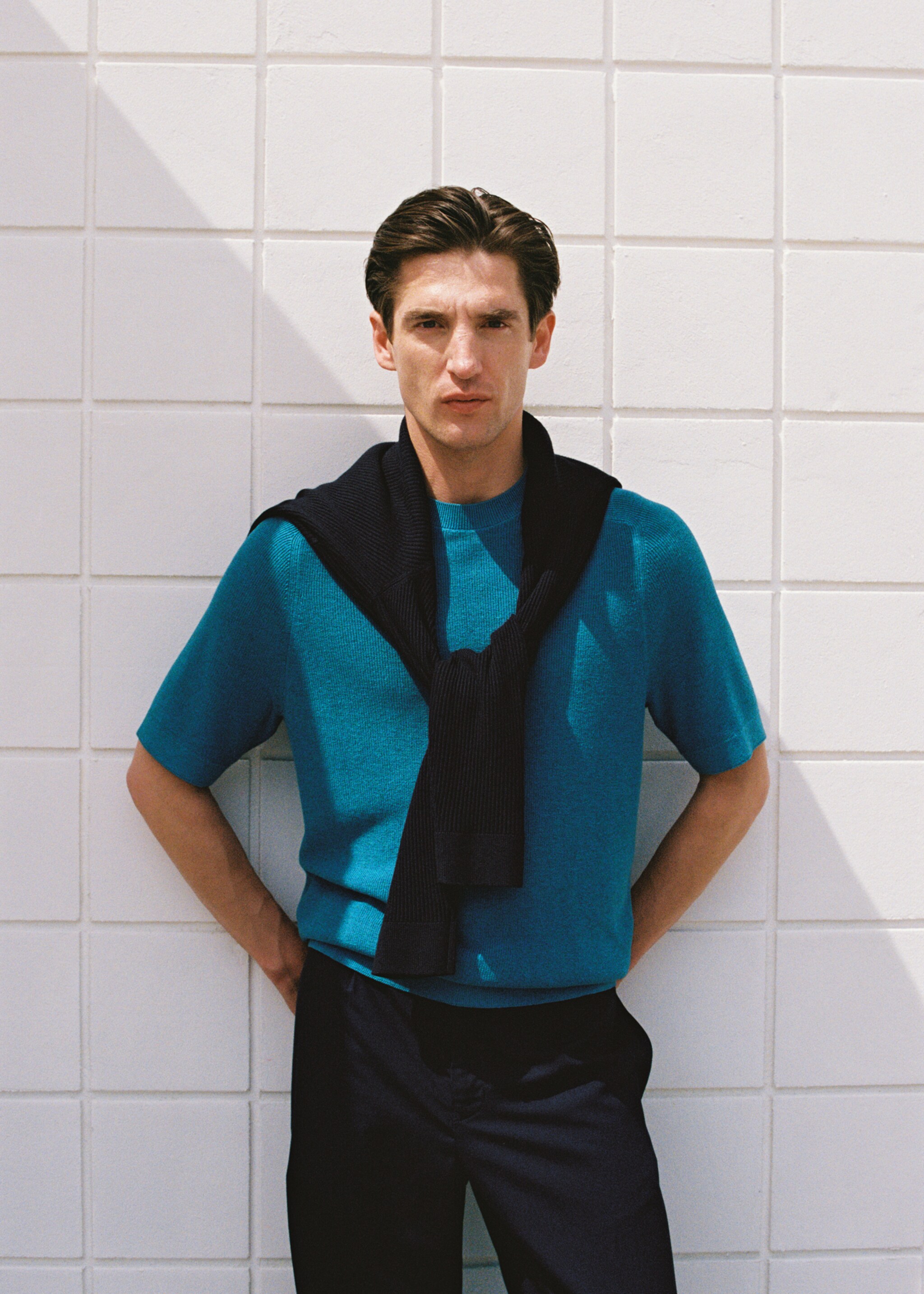 Maglietta maglia sottile - Dettaglio dell'articolo 5, Turchese. Ref: 87067897-00.