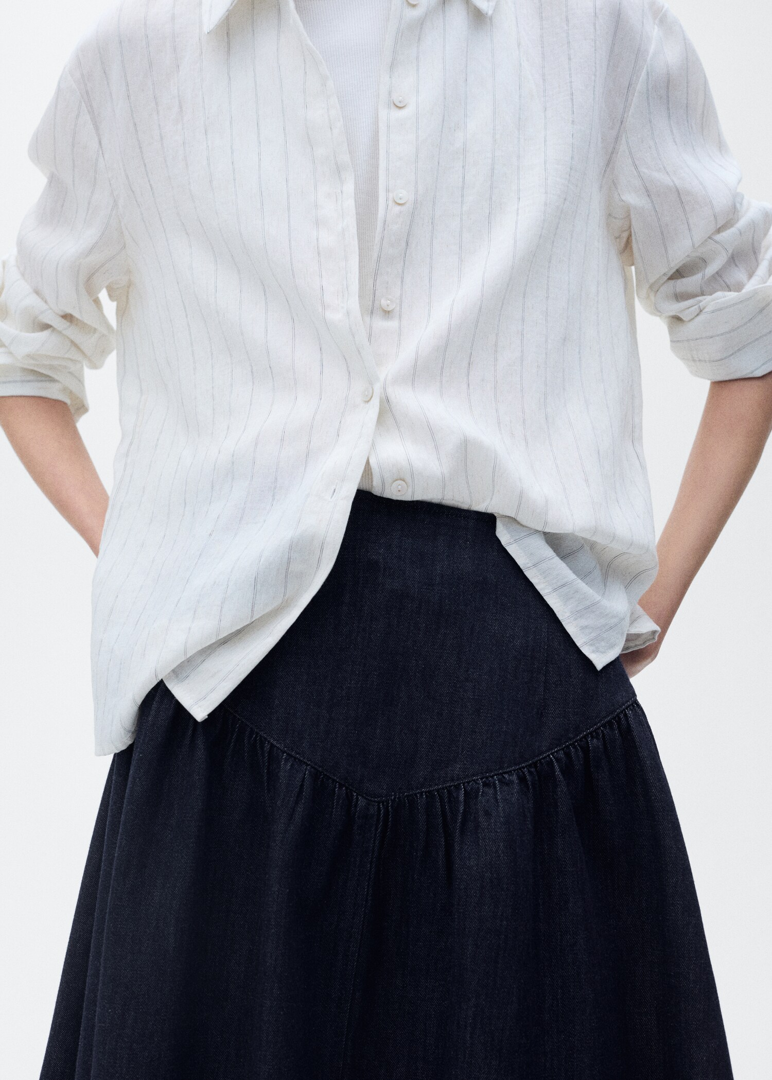 Flared denim skirt - Details of the article 6