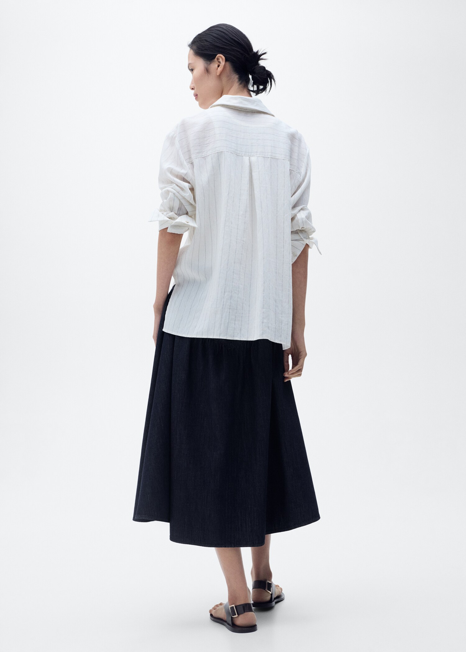 Flared denim skirt - Reverse of the article