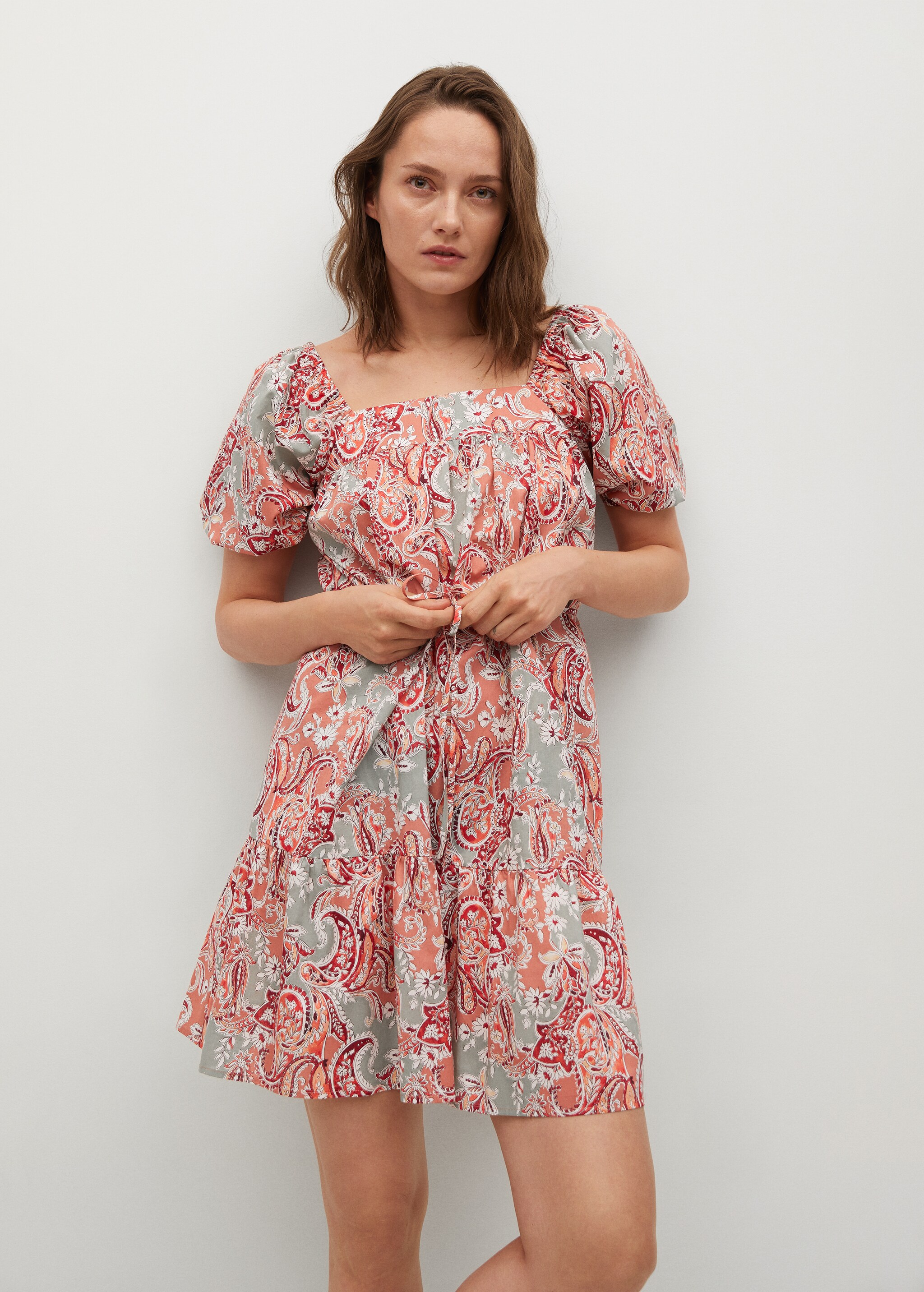Vestido algodón volante - Plano medio
