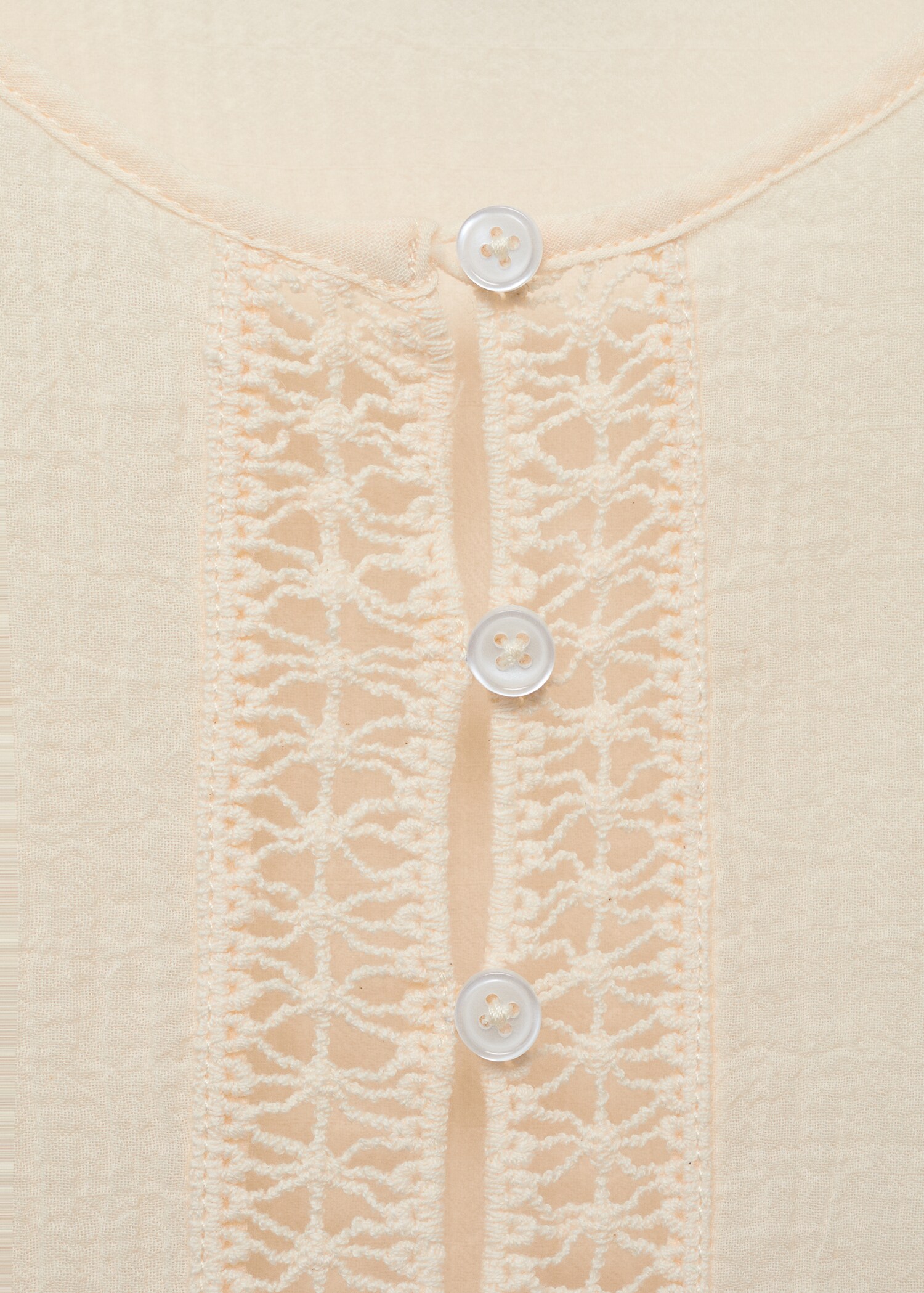 Embroidered cotton blouse with openwork details - Details of the article 8