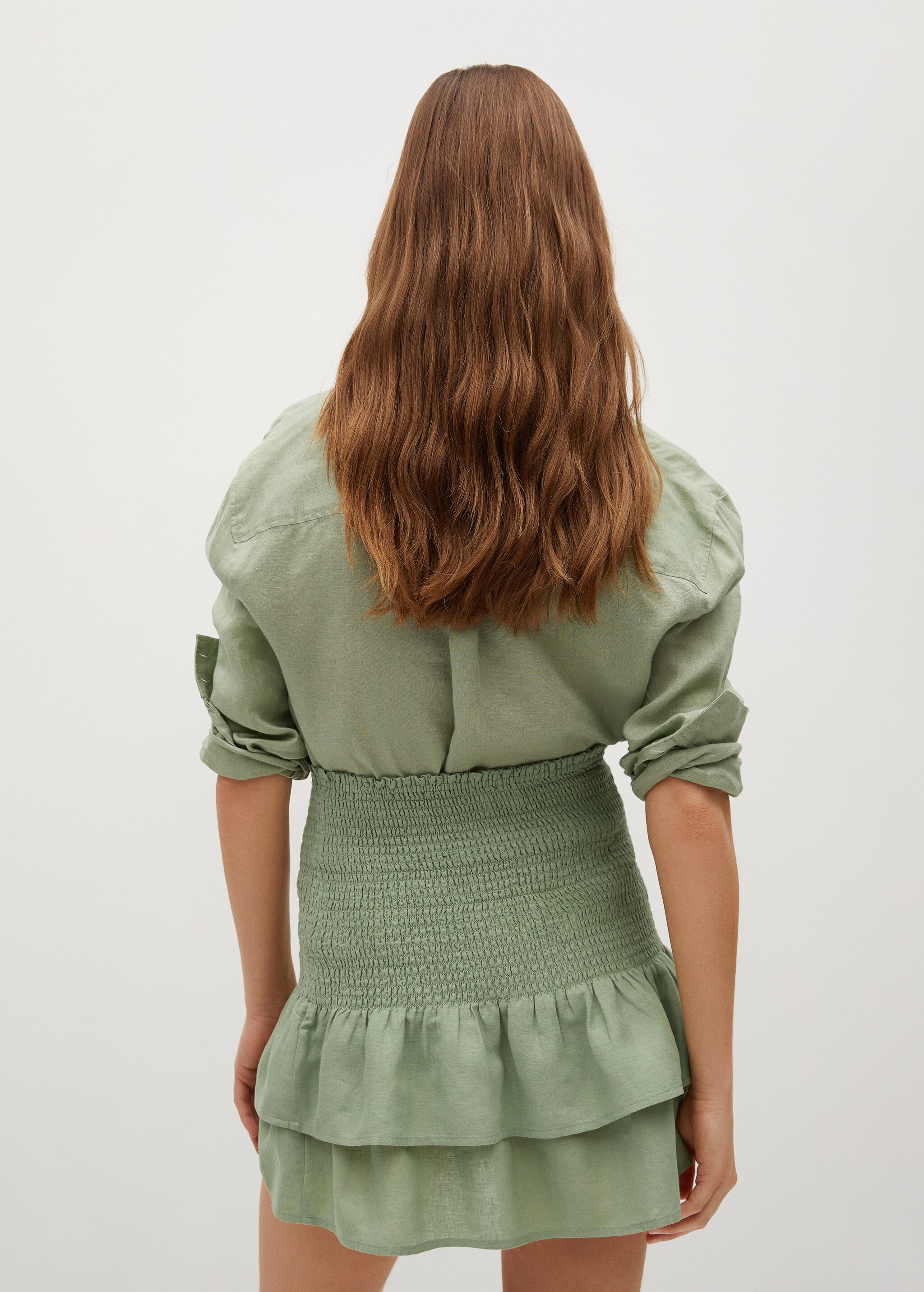 Ruffled linen miniskirt - Reverse of the article