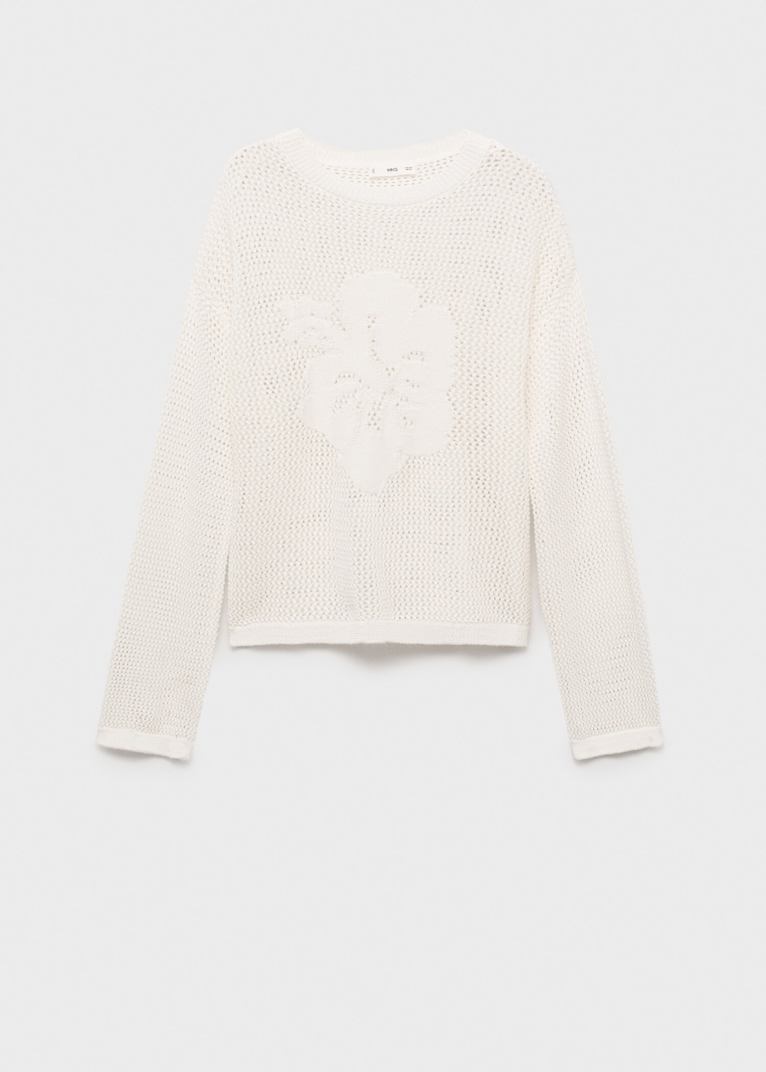 Prolamovaný pletený svetr s květinovým motivem - Zboží bez modelu