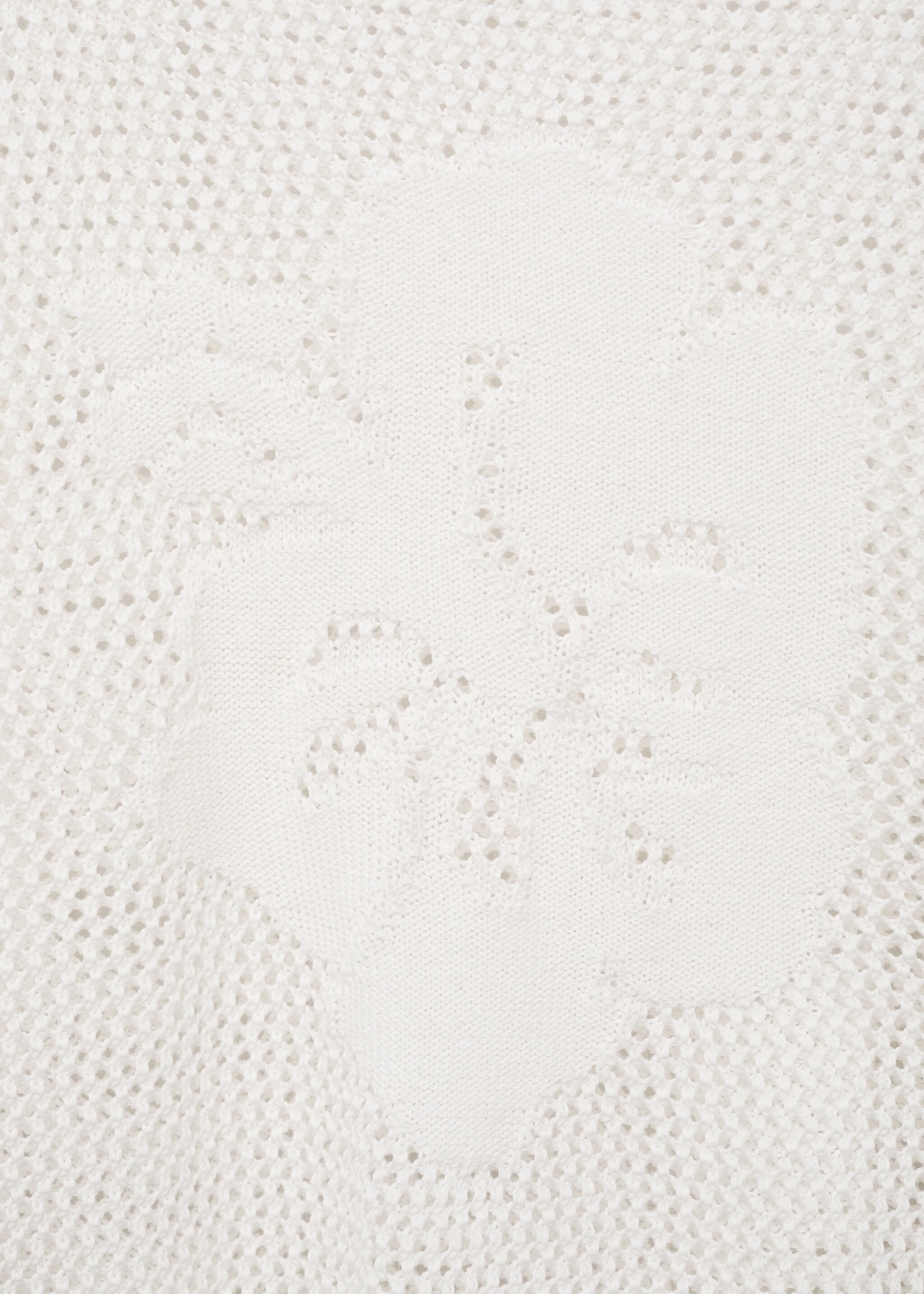 Prolamovaný pletený svetr s květinovým motivem - Detail zboží 8, Bílá. Ref: 87069205-00.