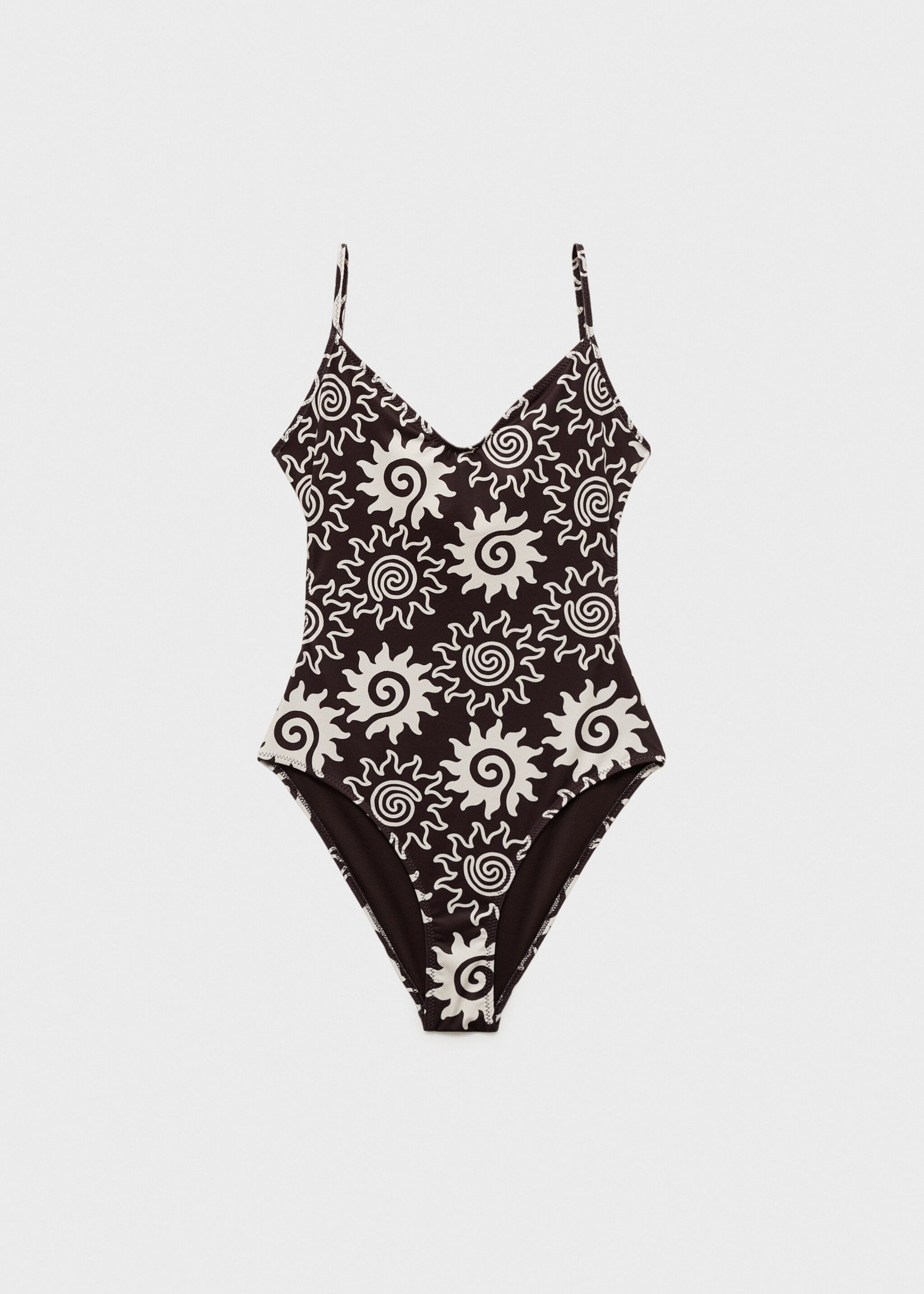 Printed swimsuit - Article without model, Chocolate. Ref: 87069212-00.