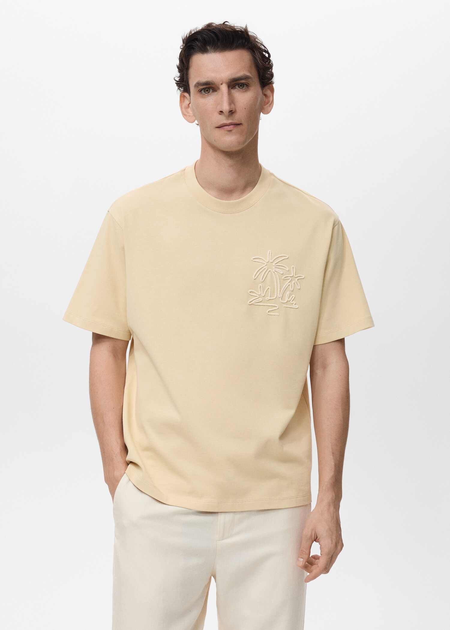 Relaxed fit cotton t-shirt - Medium plane