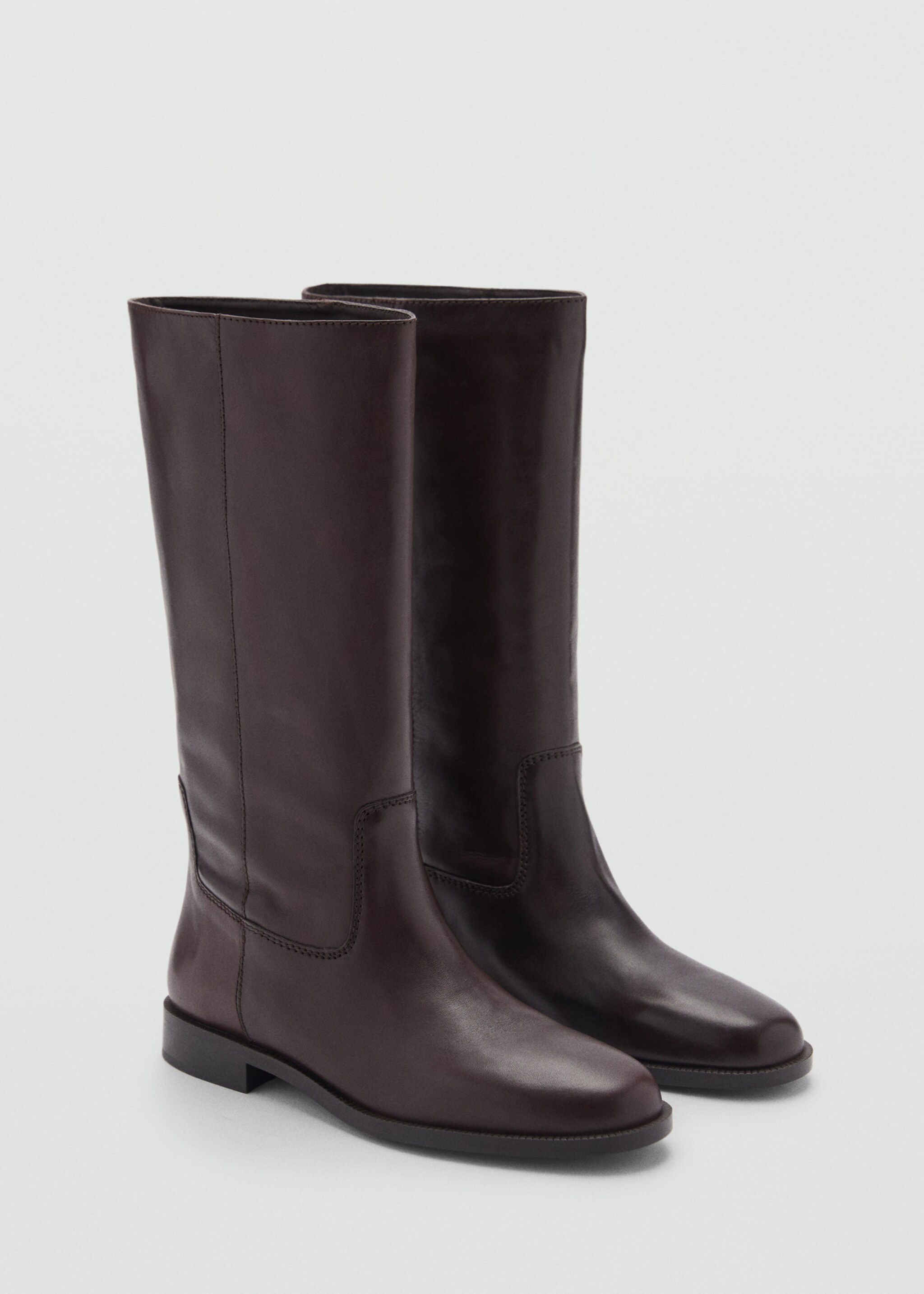 Bottes hautes cuir - Plan moyen, Chocolat. Ref: 87070412-00.
