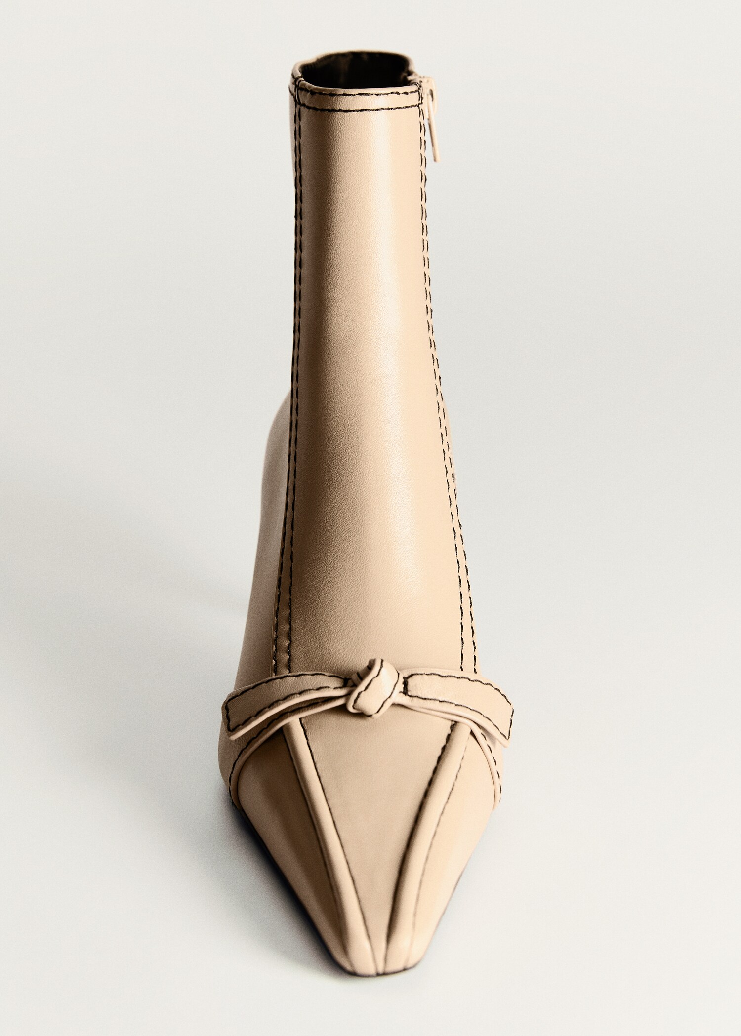 Bottines cuir nœud surpiqûres décoratives - Détail de l'article 5