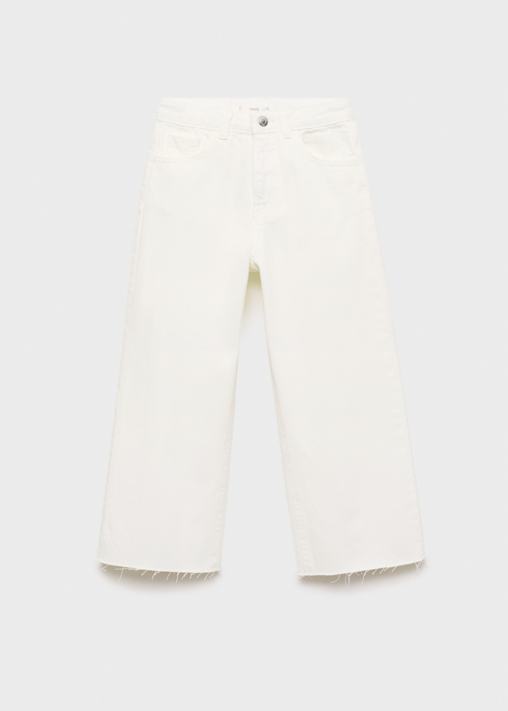 Jeans culotte mid-waist comfort - Article without model, White. Ref: 87070418-00.