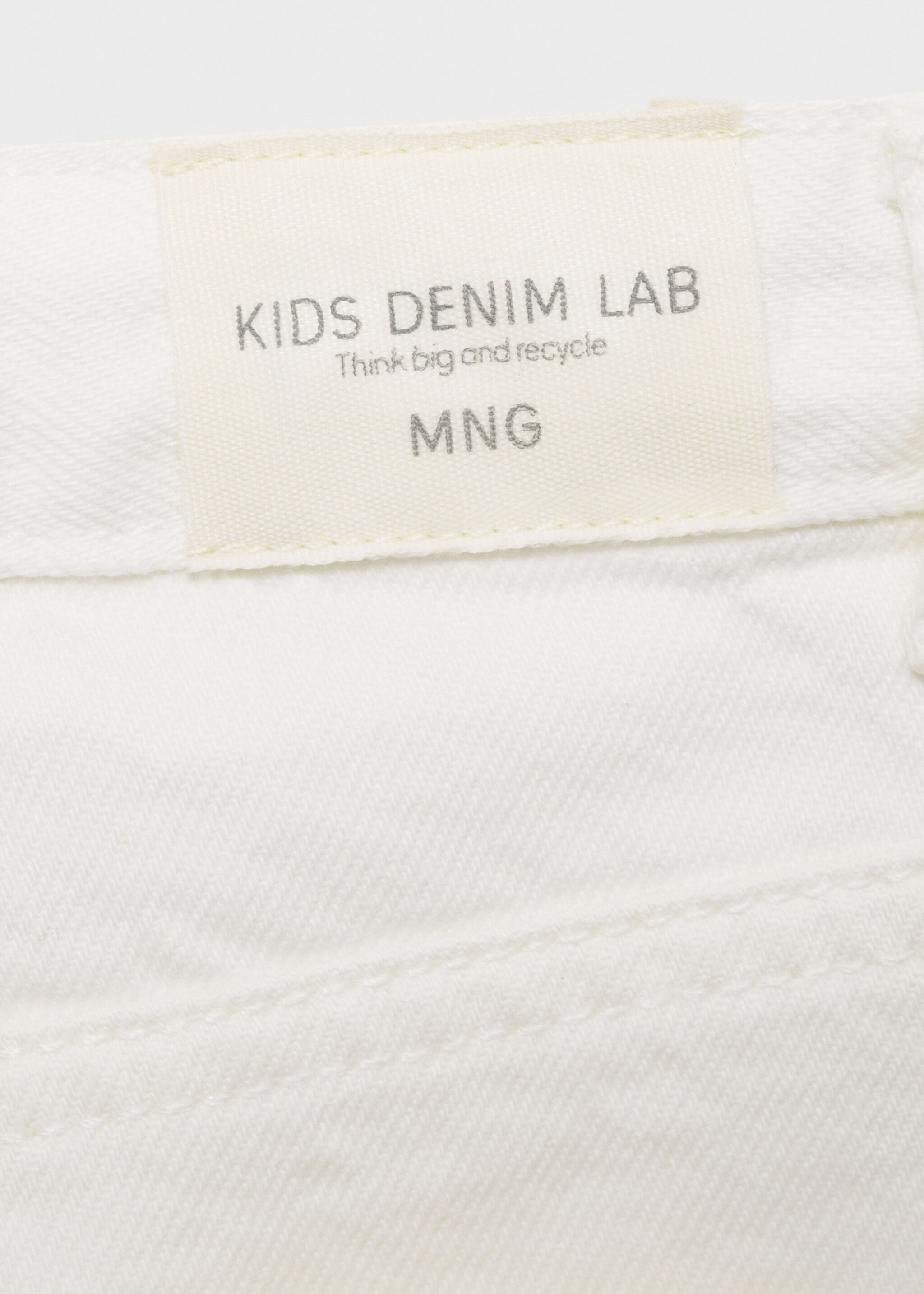 Jeans culotte mid-waist comfort - Details of the article 0, White. Ref: 87070418-00.