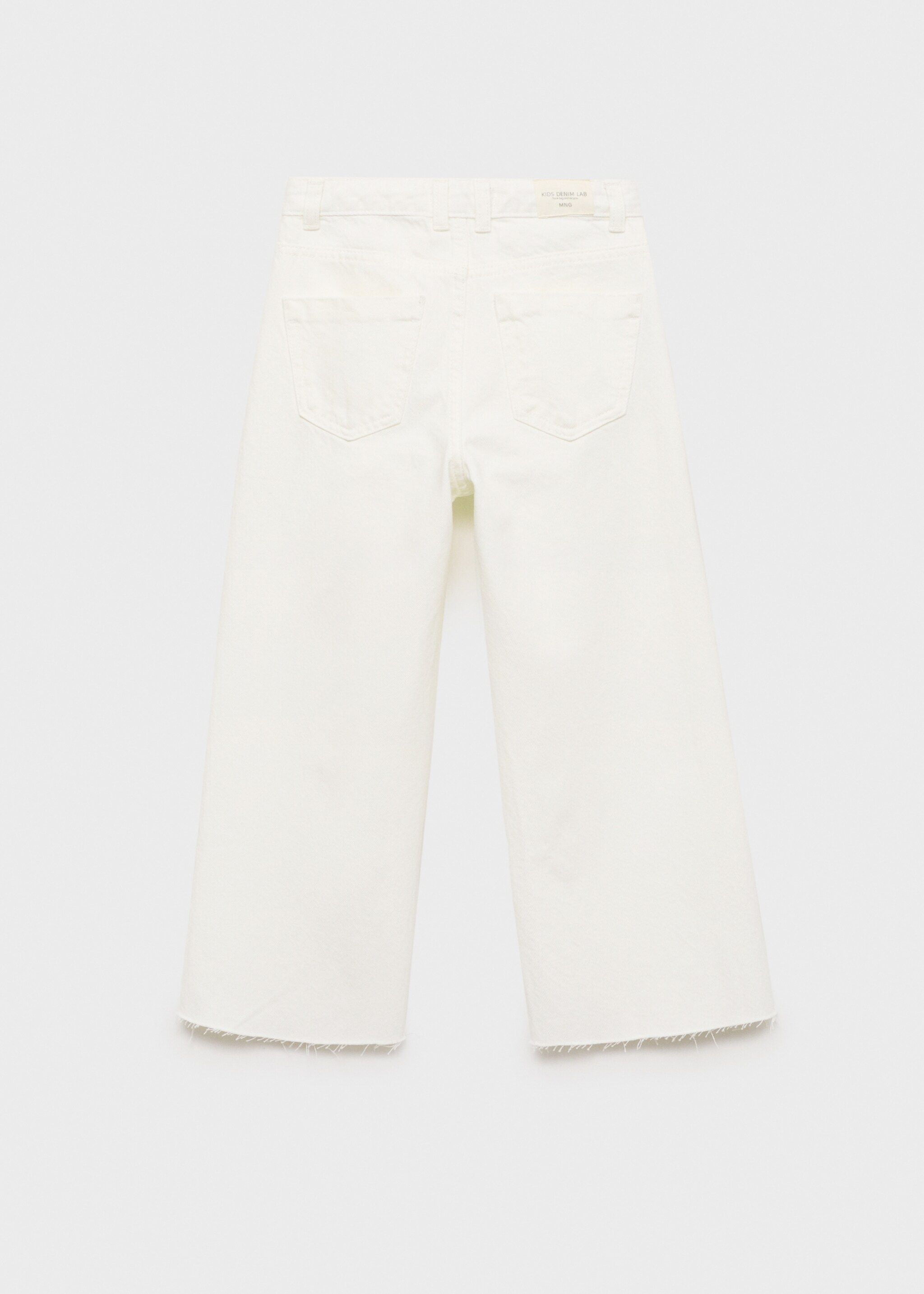 Jeans culotte mid-waist comfort - Reverse of the article, White. Ref: 87070418-00.