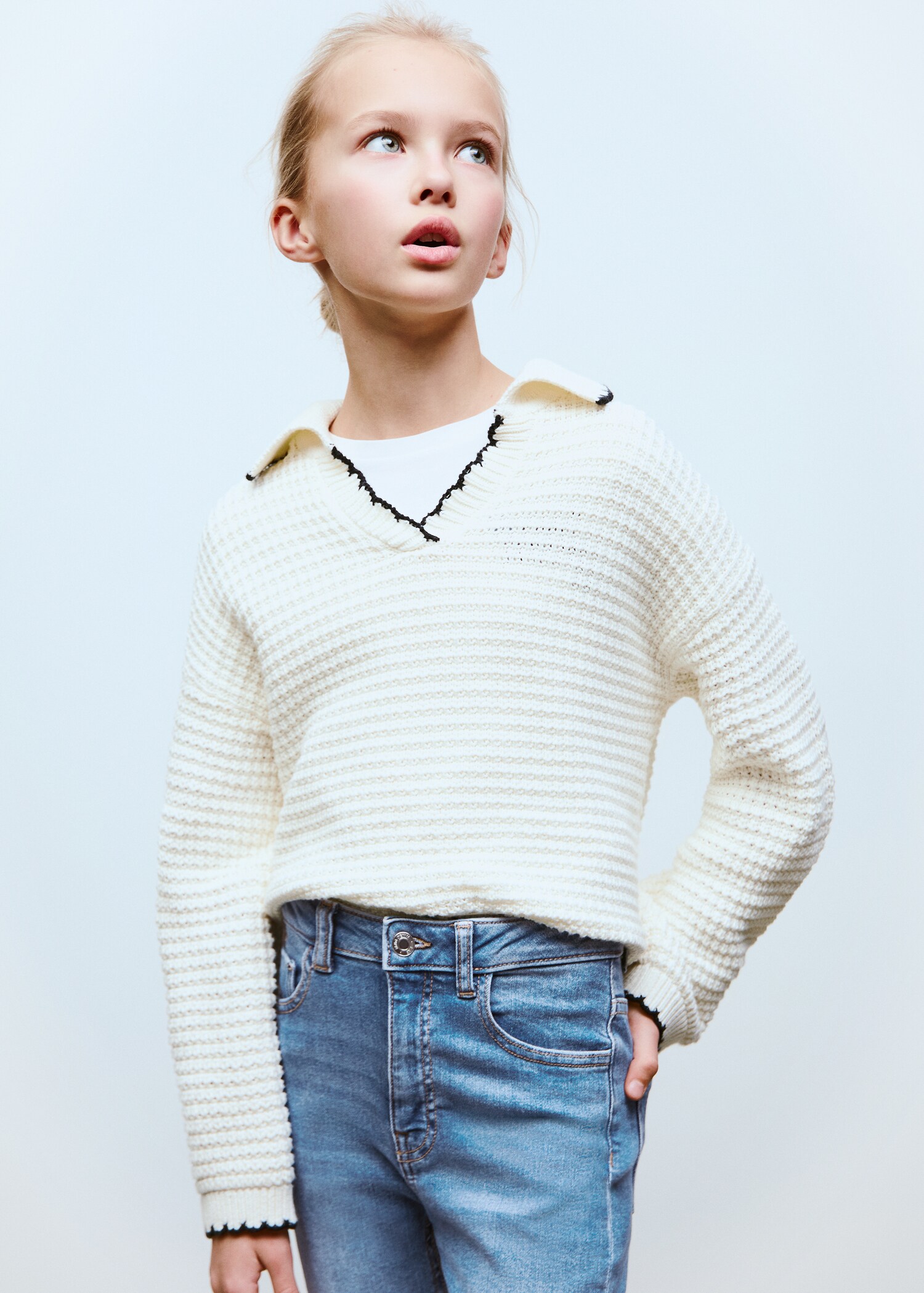 Skinny jeans with frayed hem - Medium plane