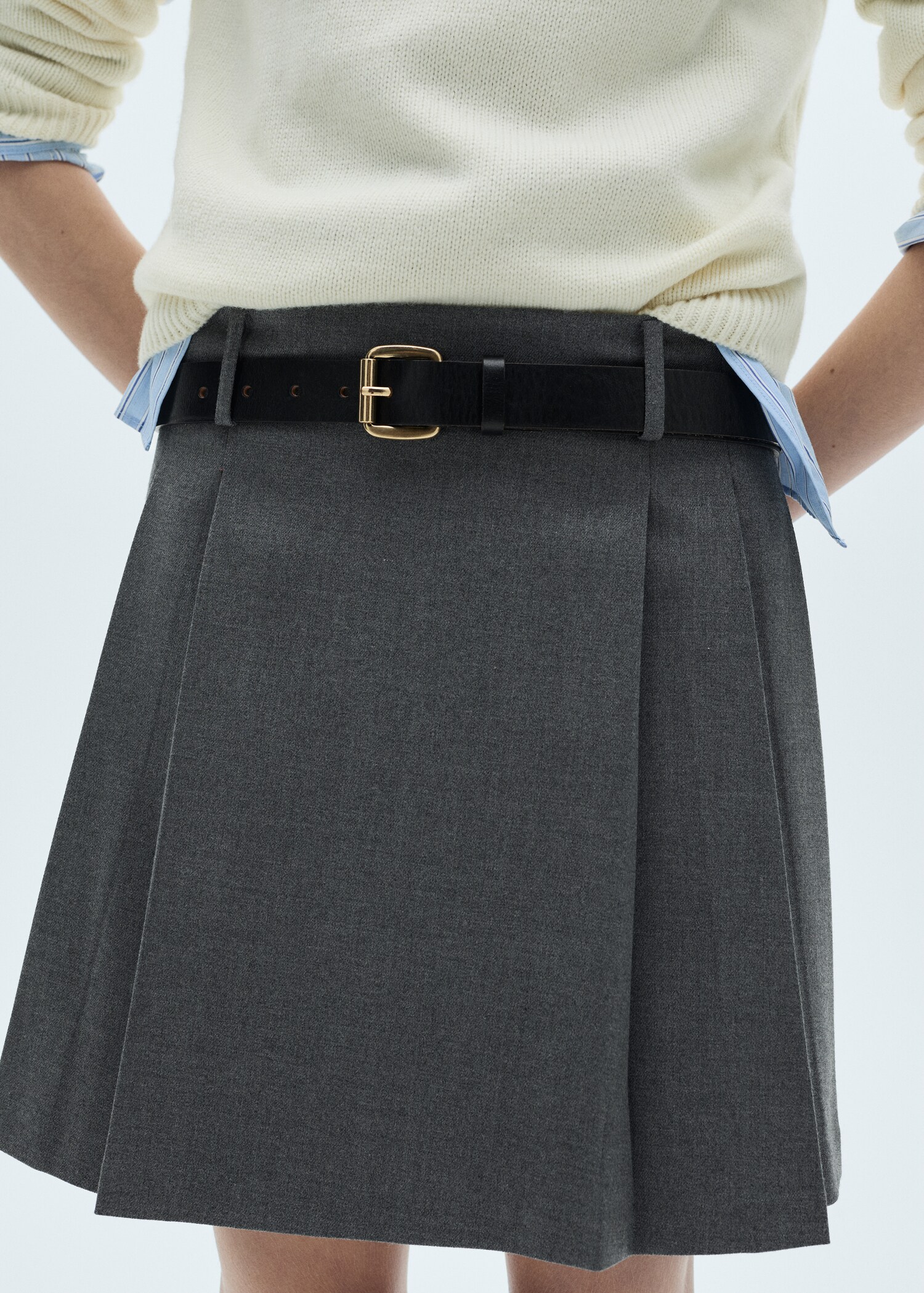 Pleated mini-skirt - Medium plane