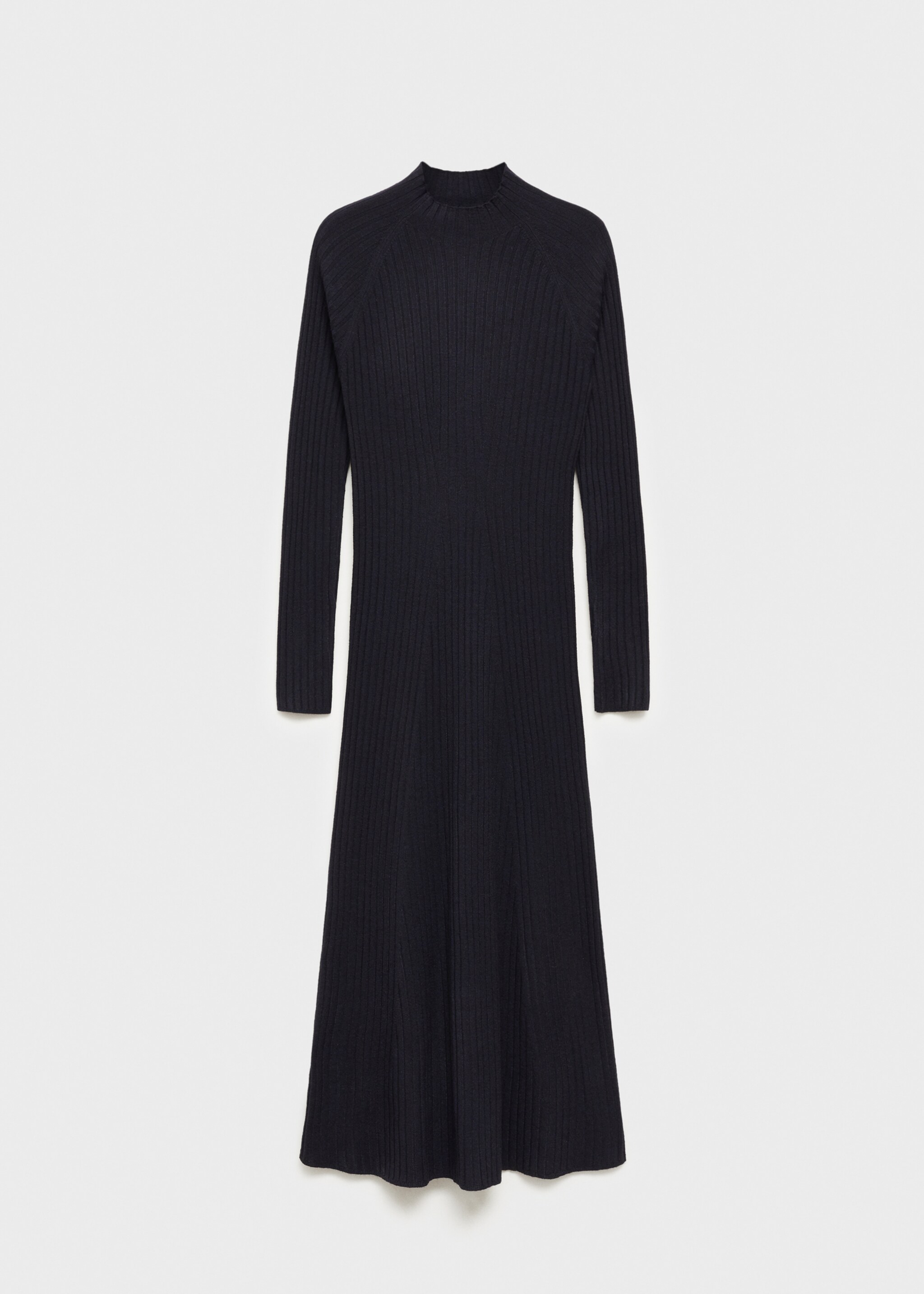 Ausgestelltes Strickkleid mit halbhohem Kragen - Artikel ohne Model, Dunkles Marineblau. Ref: 87070424-00.